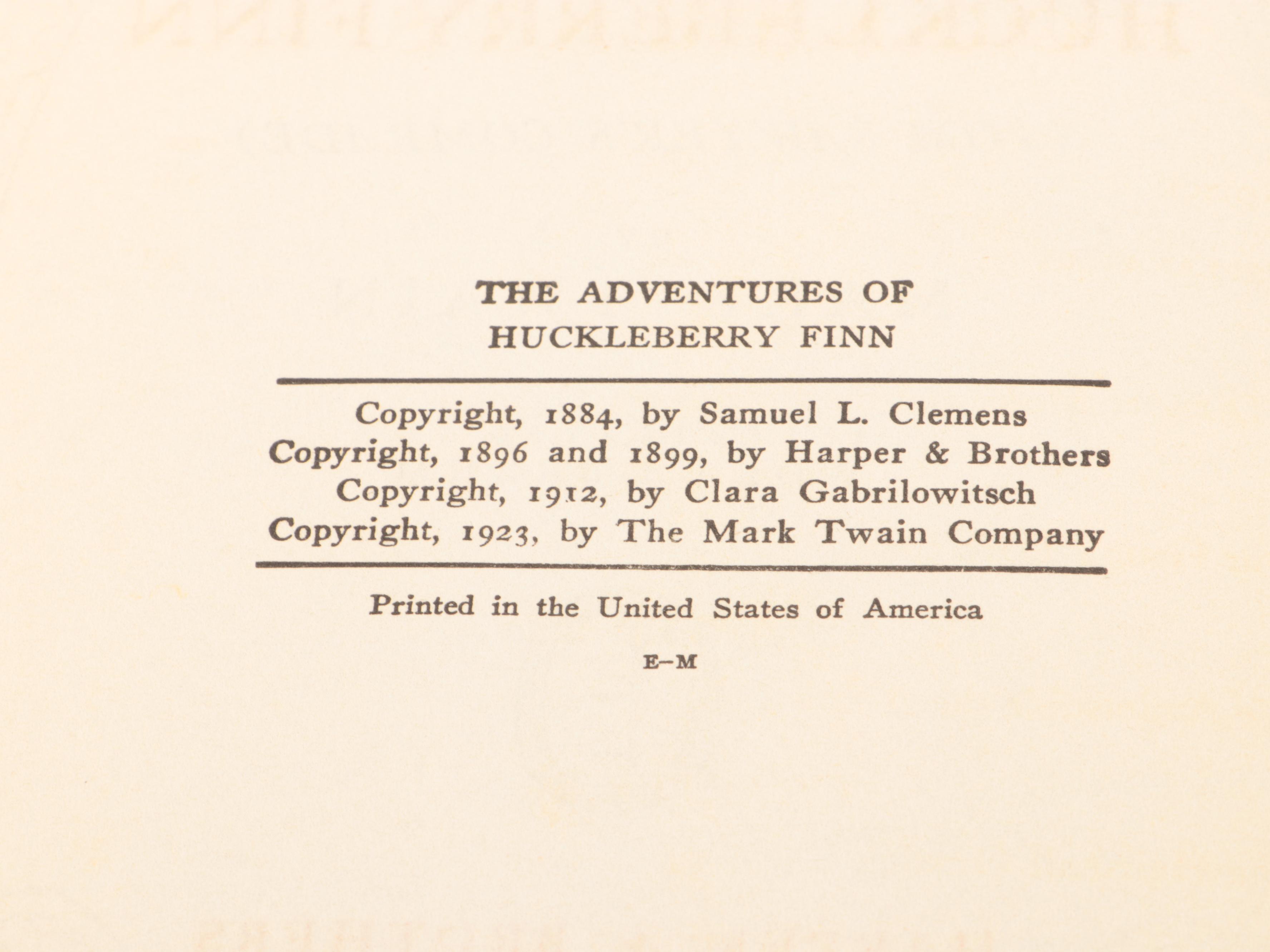 Worth Brehm Illustrated "The Adventures of Huckleberry Finn" by Mark Twain, 1937
