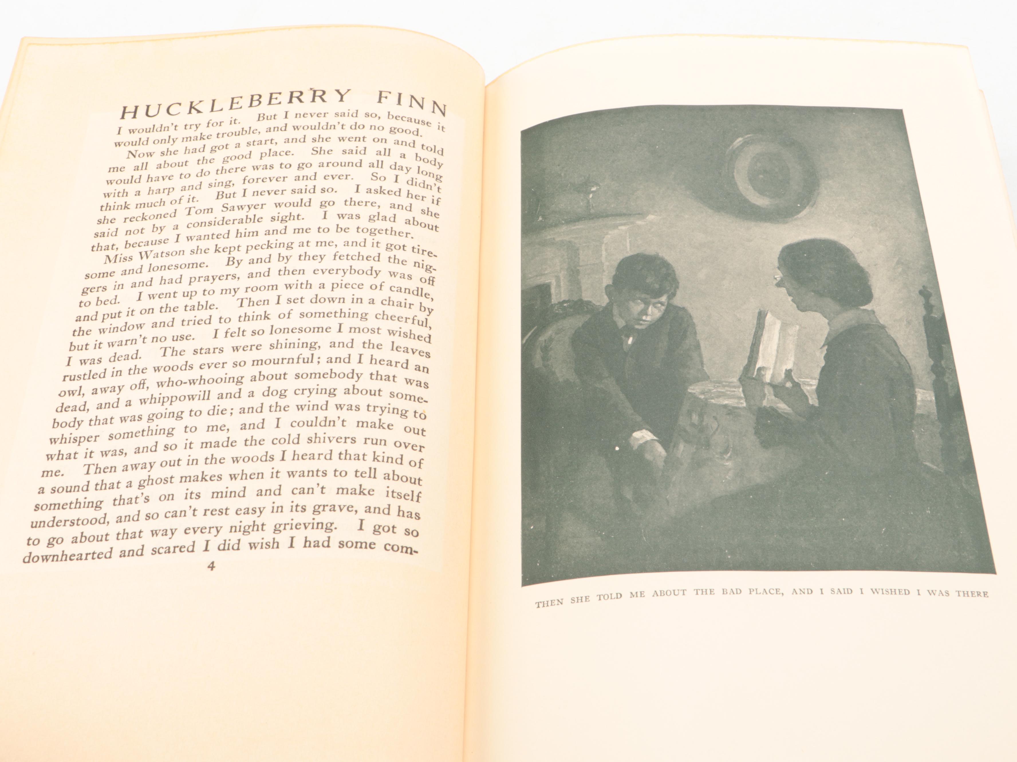 Worth Brehm Illustrated "The Adventures of Huckleberry Finn" by Mark Twain, 1937