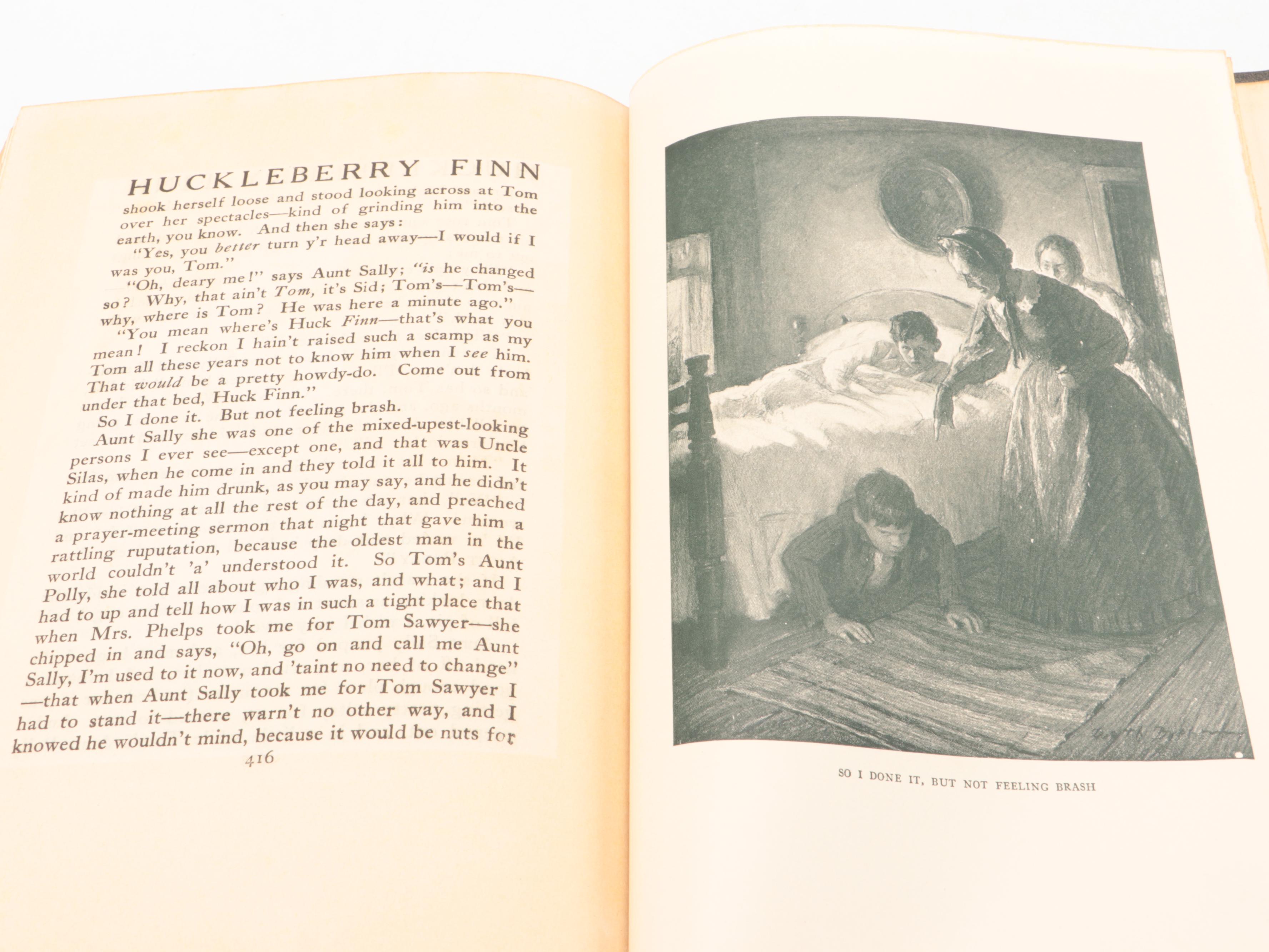 Worth Brehm Illustrated "The Adventures of Huckleberry Finn" by Mark Twain, 1937
