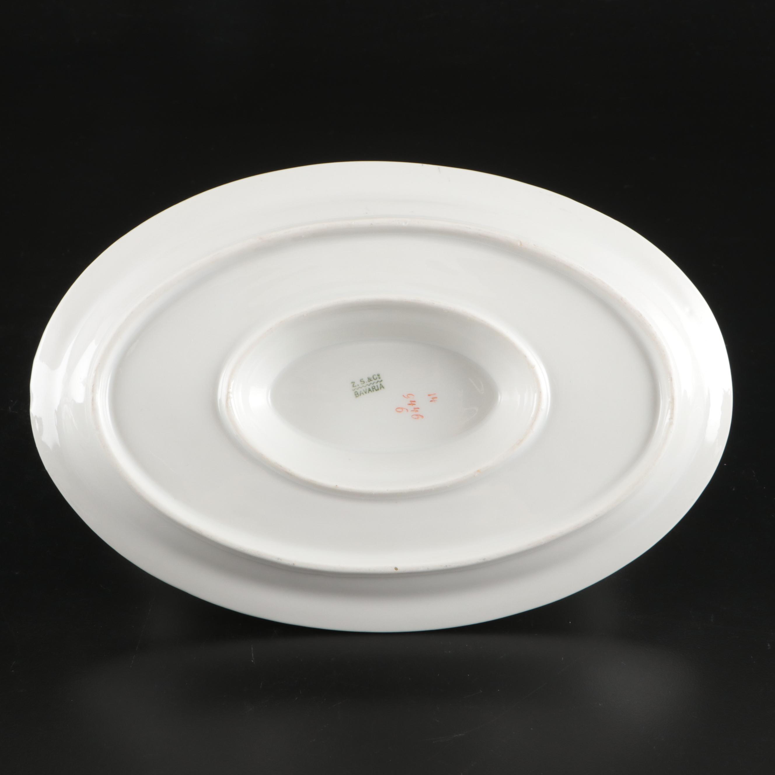 Zeh Scherzer Gilt Porcelain Dinnerware with Serving Pieces, Early to Mid-20th C.