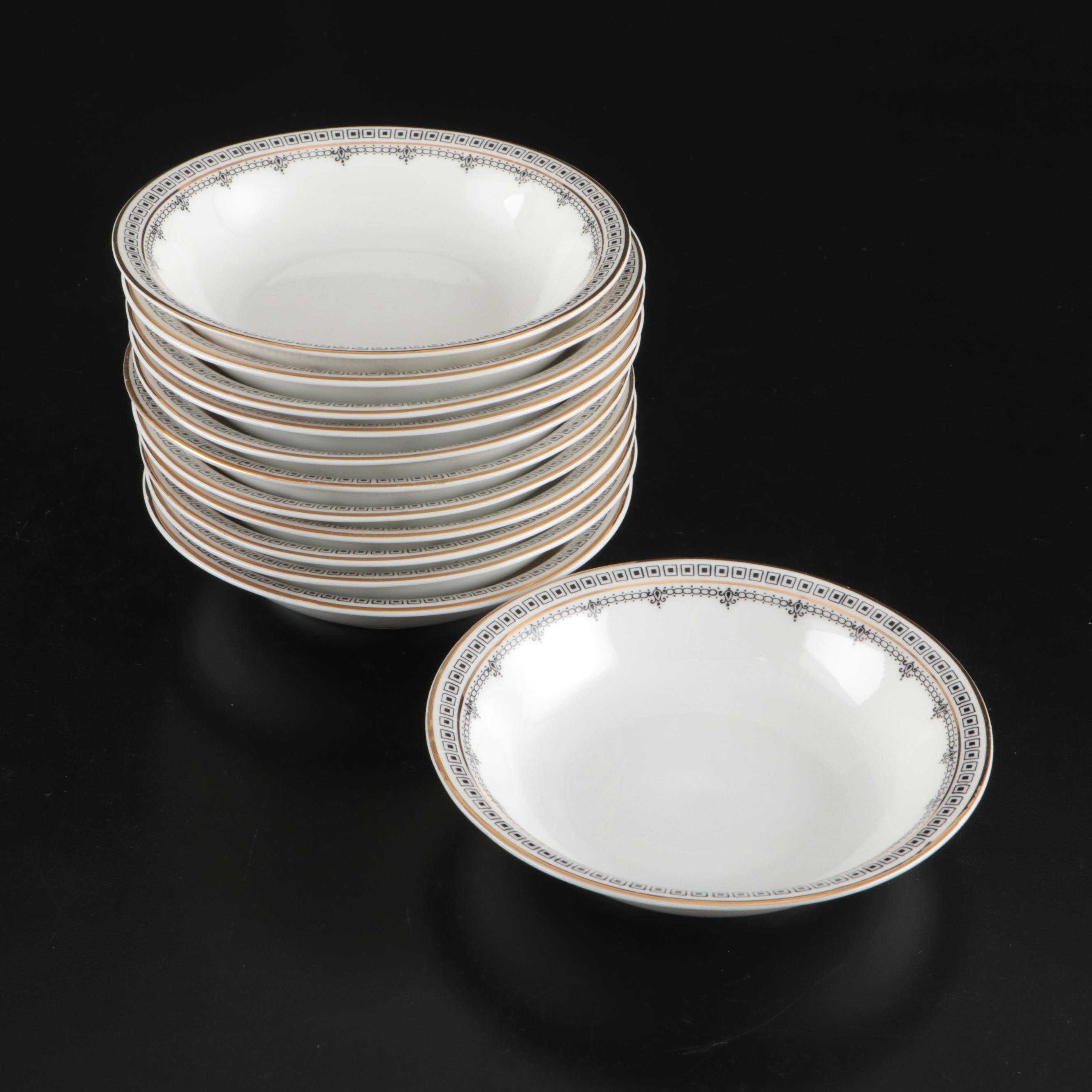 Zeh Scherzer Gilt Porcelain Dinnerware with Serving Pieces, Early to Mid-20th C.