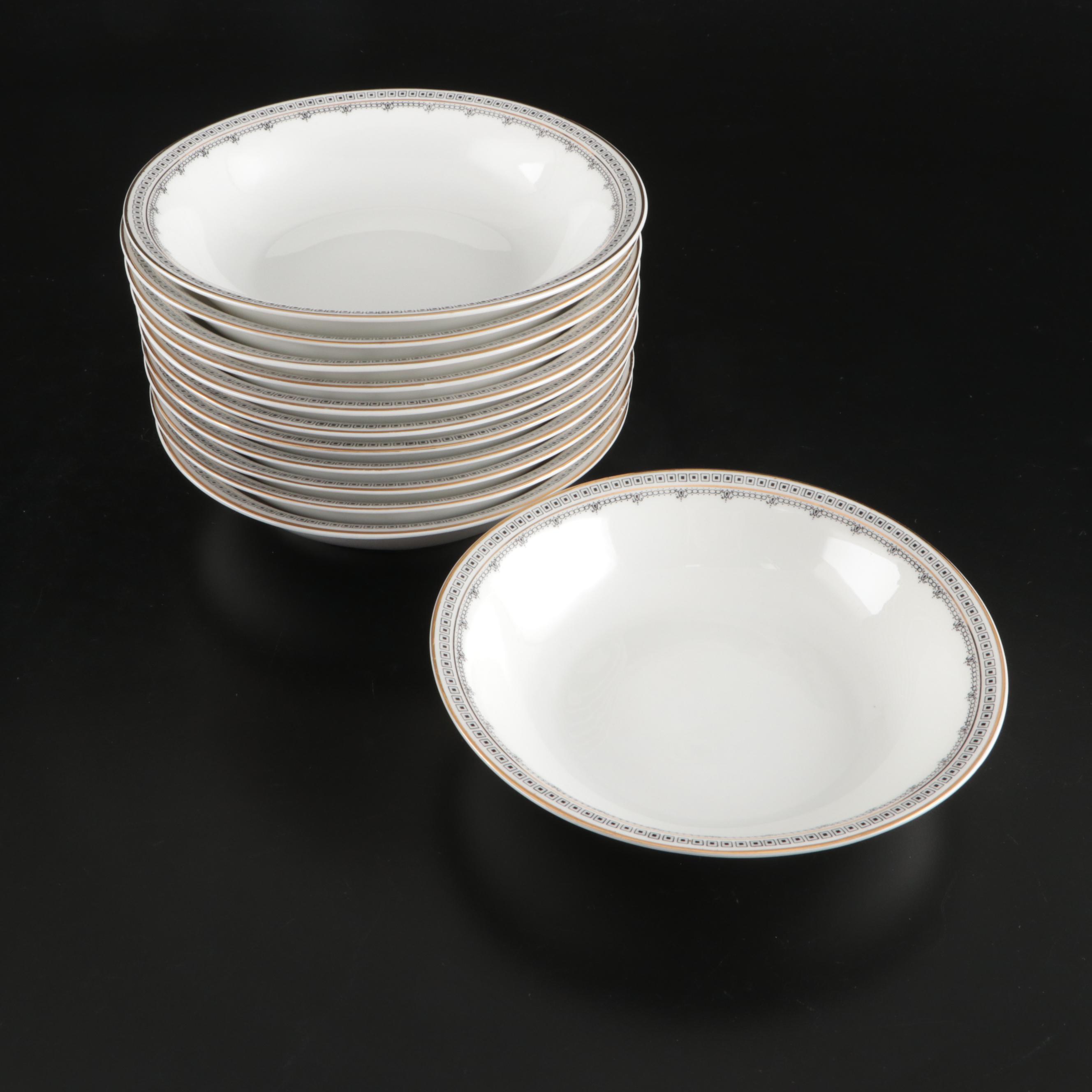 Zeh Scherzer Gilt Porcelain Dinnerware with Serving Pieces, Early to Mid-20th C.