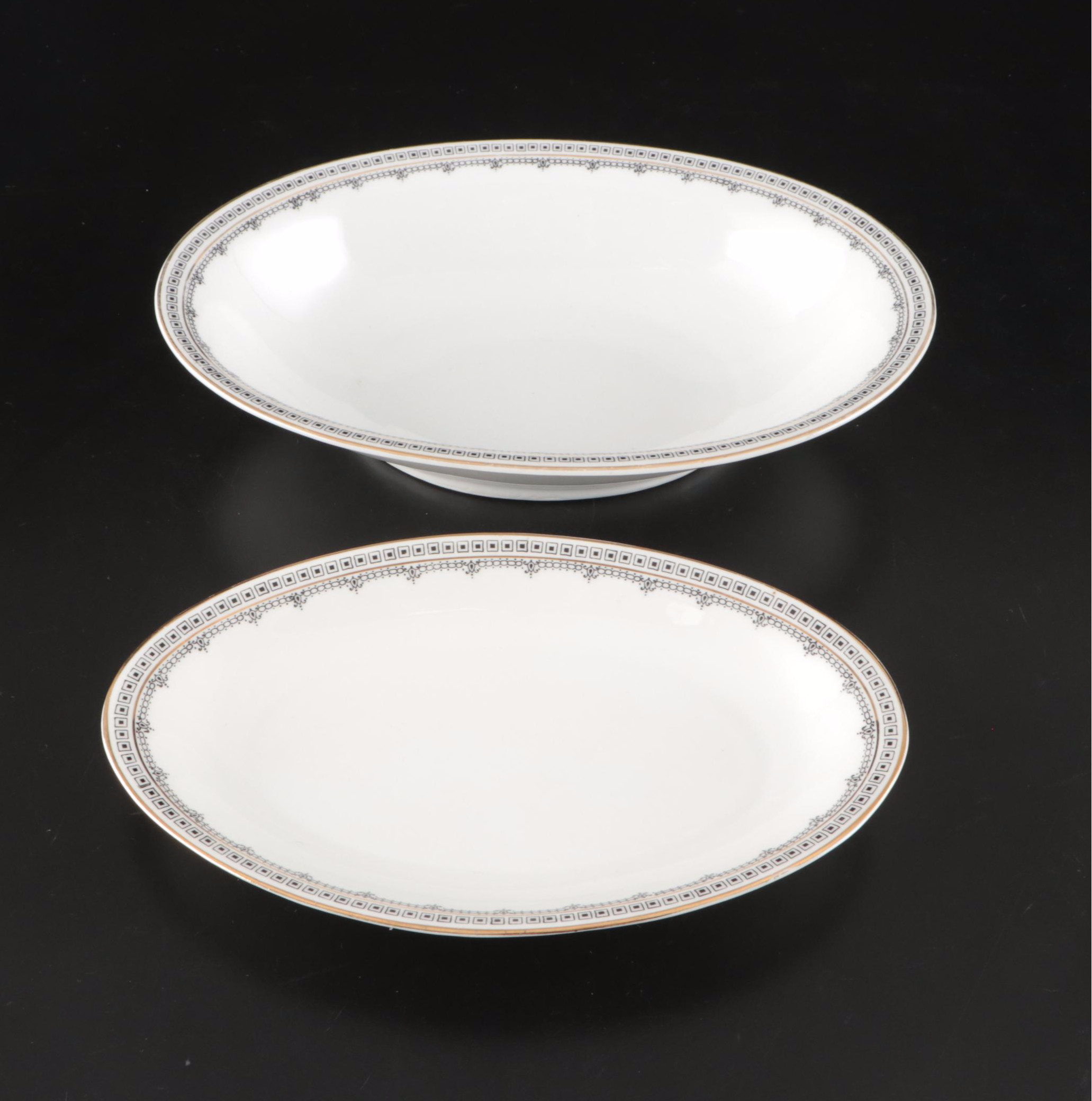 Zeh Scherzer Gilt Porcelain Dinnerware with Serving Pieces, Early to Mid-20th C.