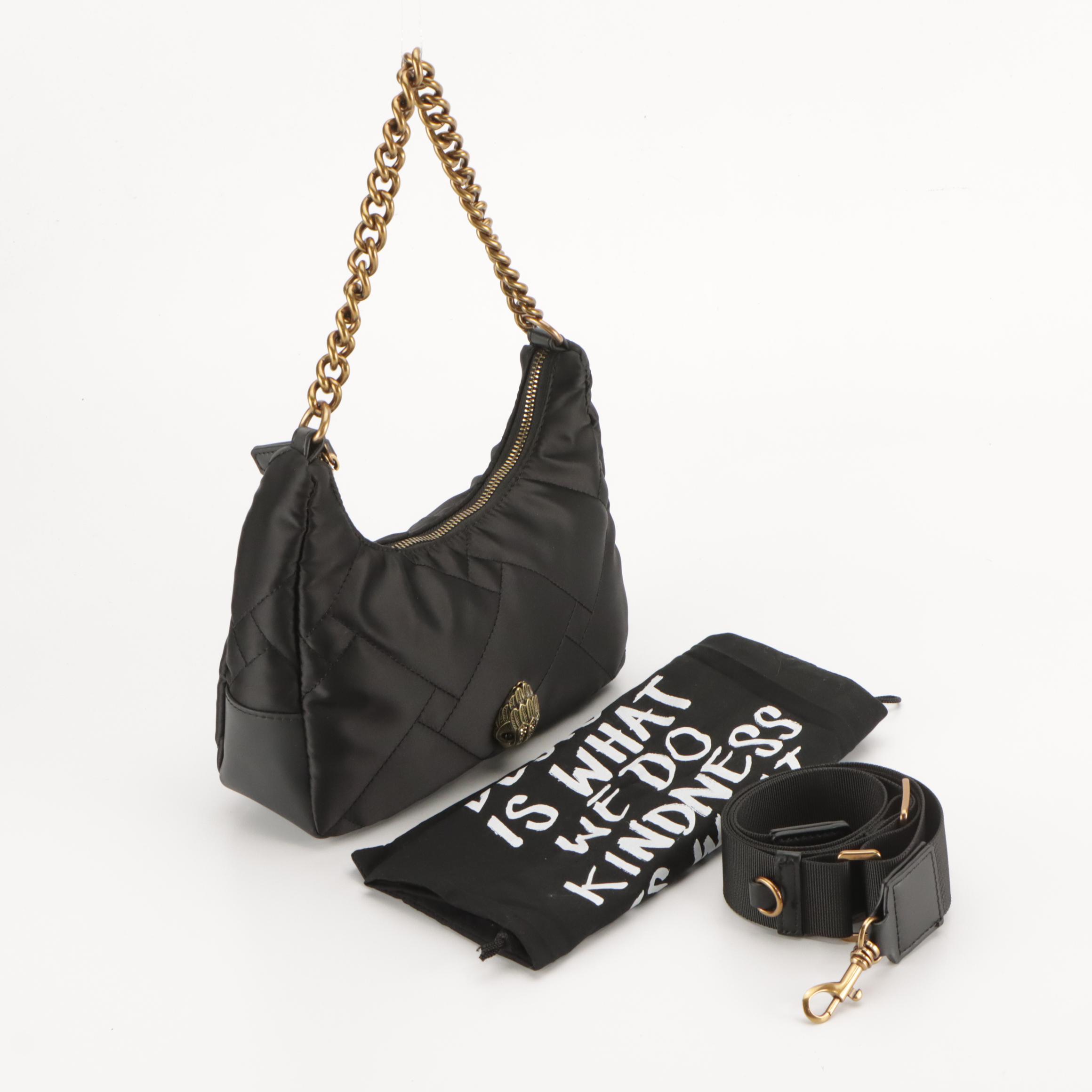 Kurt Geiger Black Quilted Recycled Two-Way Crossbody Bag