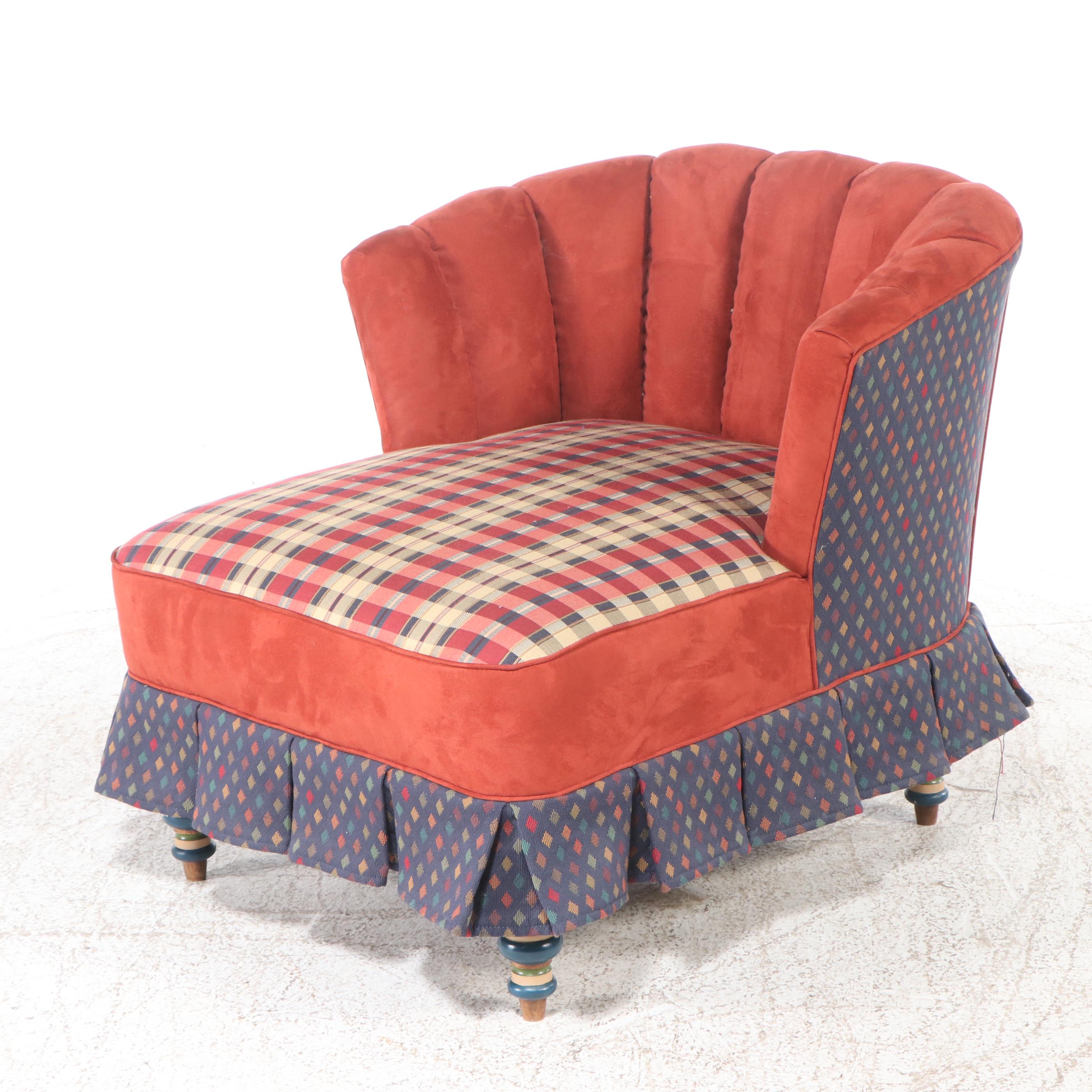 Mixed Fabric Upholstered Chaise