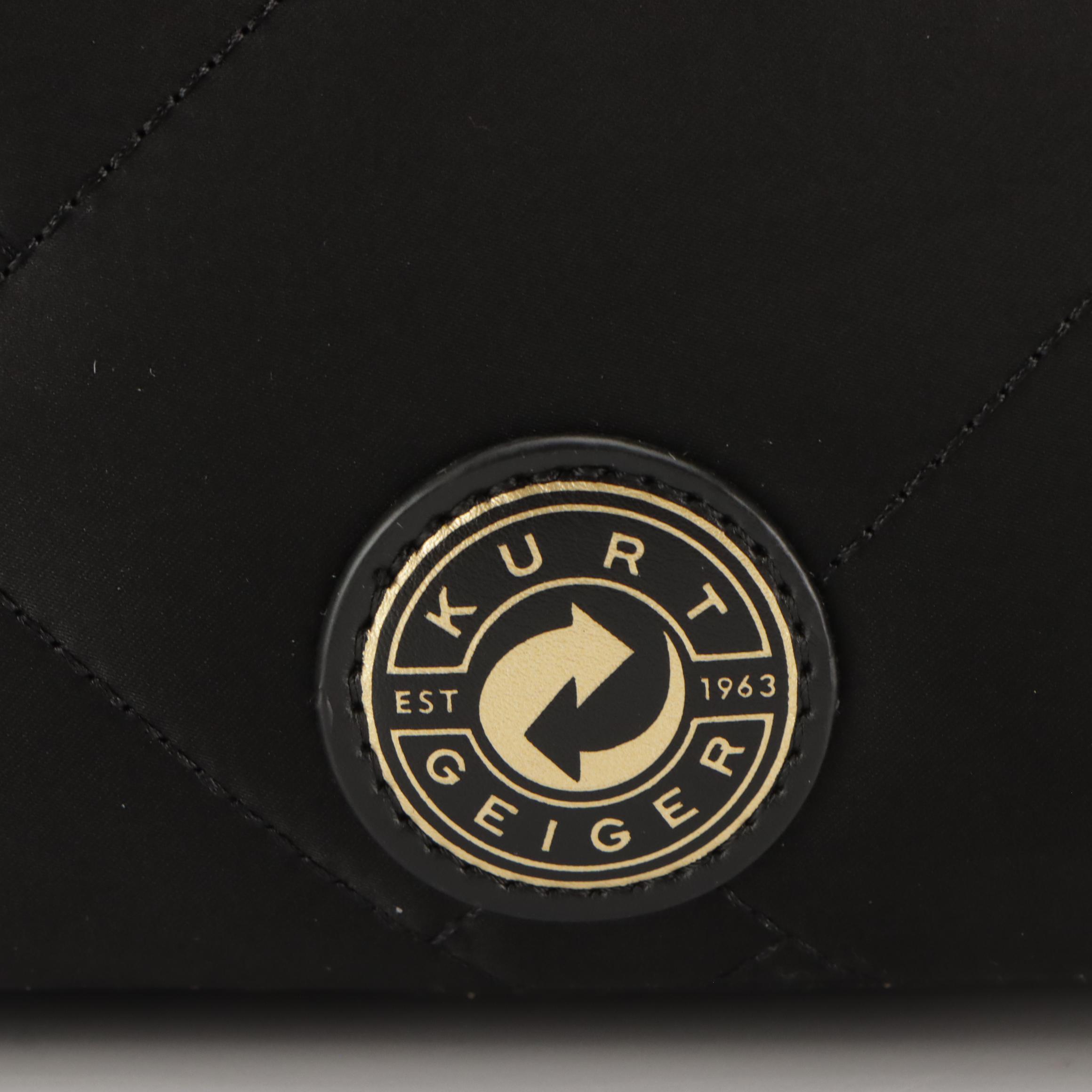 Kurt Geiger Black Quilted Recycled Two-Way Crossbody Bag