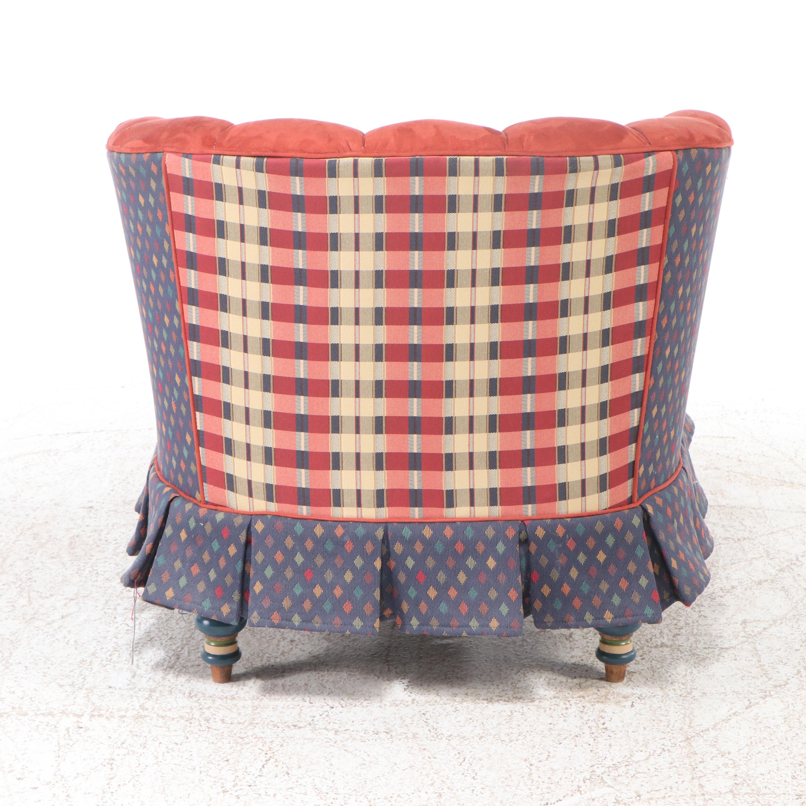 Mixed Fabric Upholstered Chaise