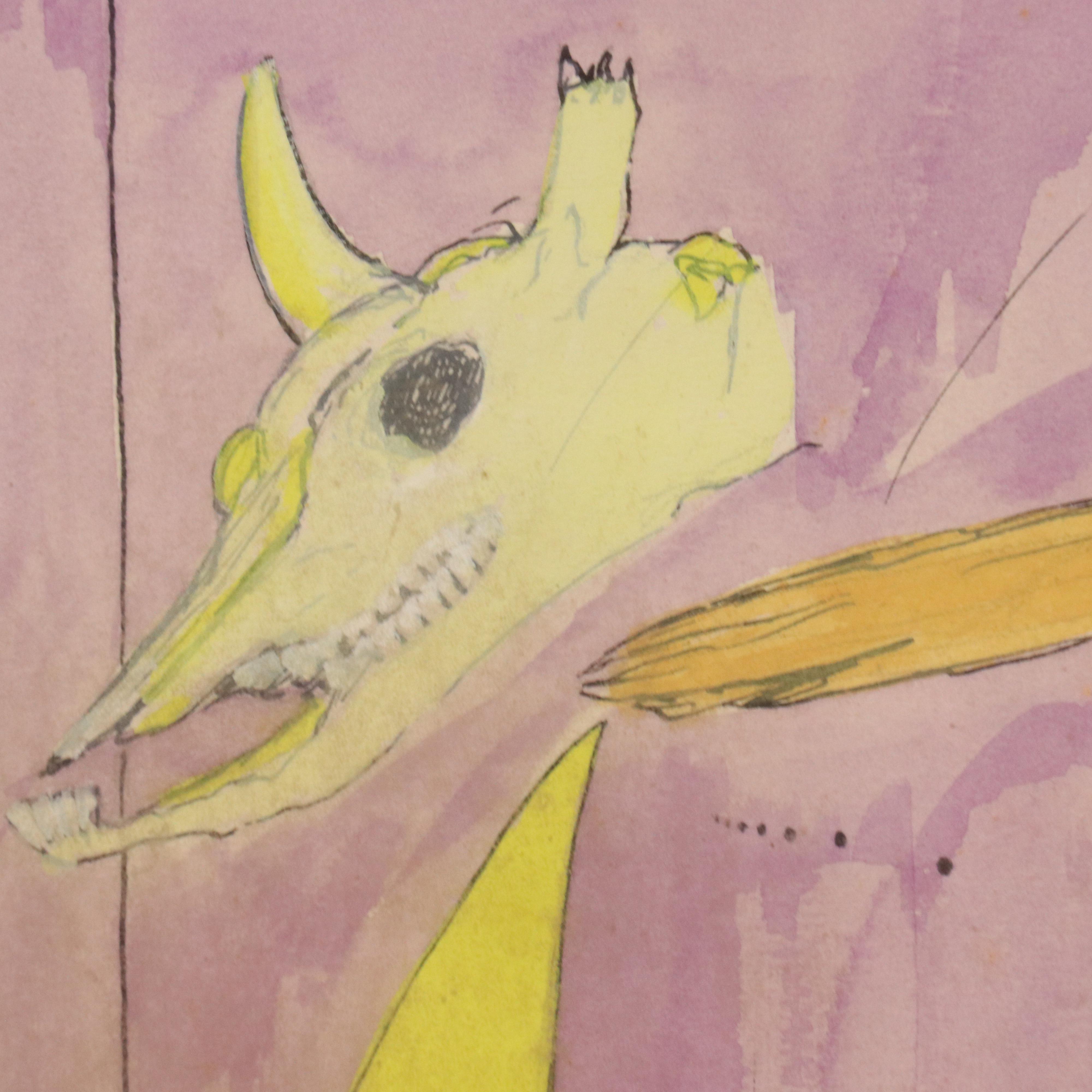 Thomas L. Willis Jr. Still Life Mixed Media Drawing, 1967