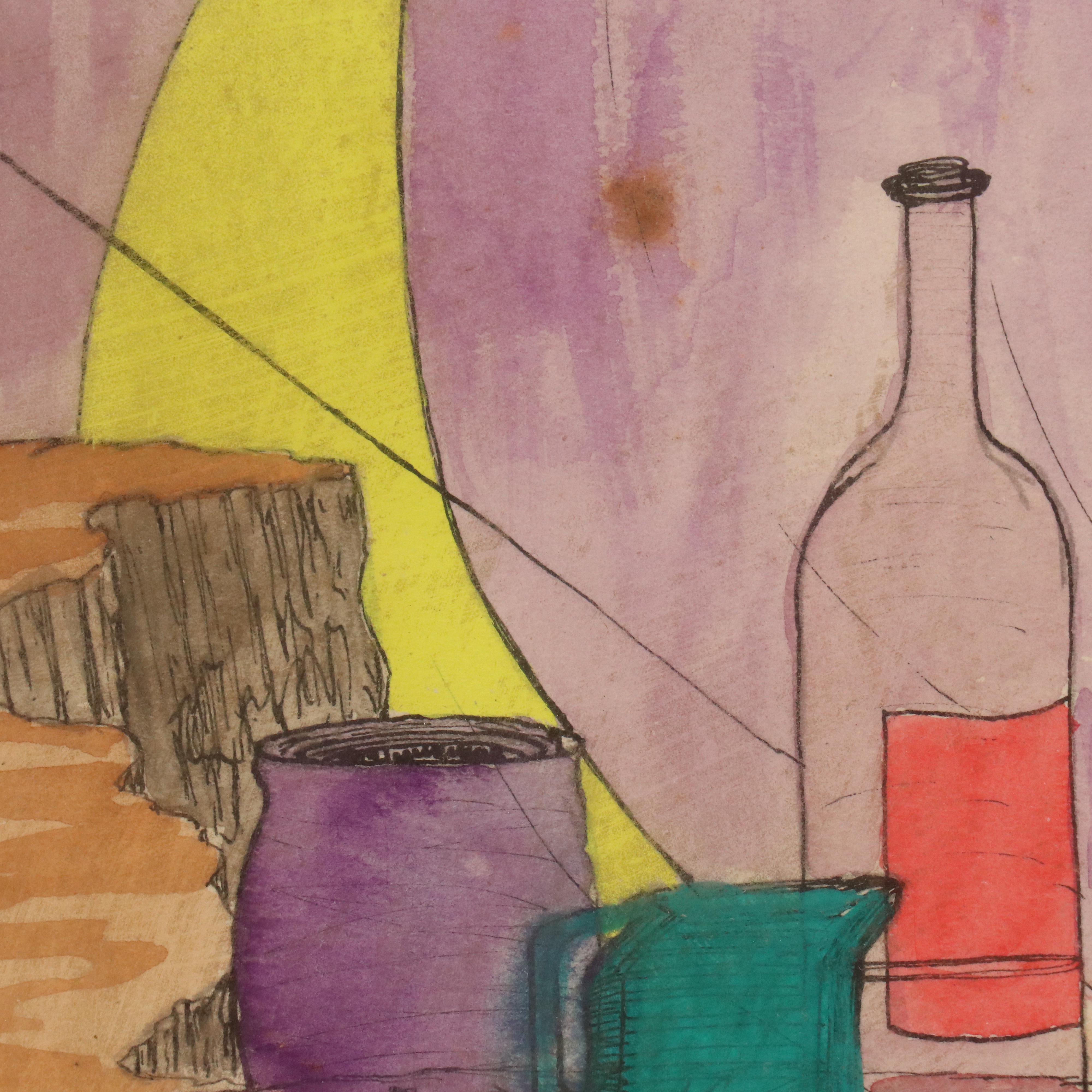 Thomas L. Willis Jr. Still Life Mixed Media Drawing, 1967