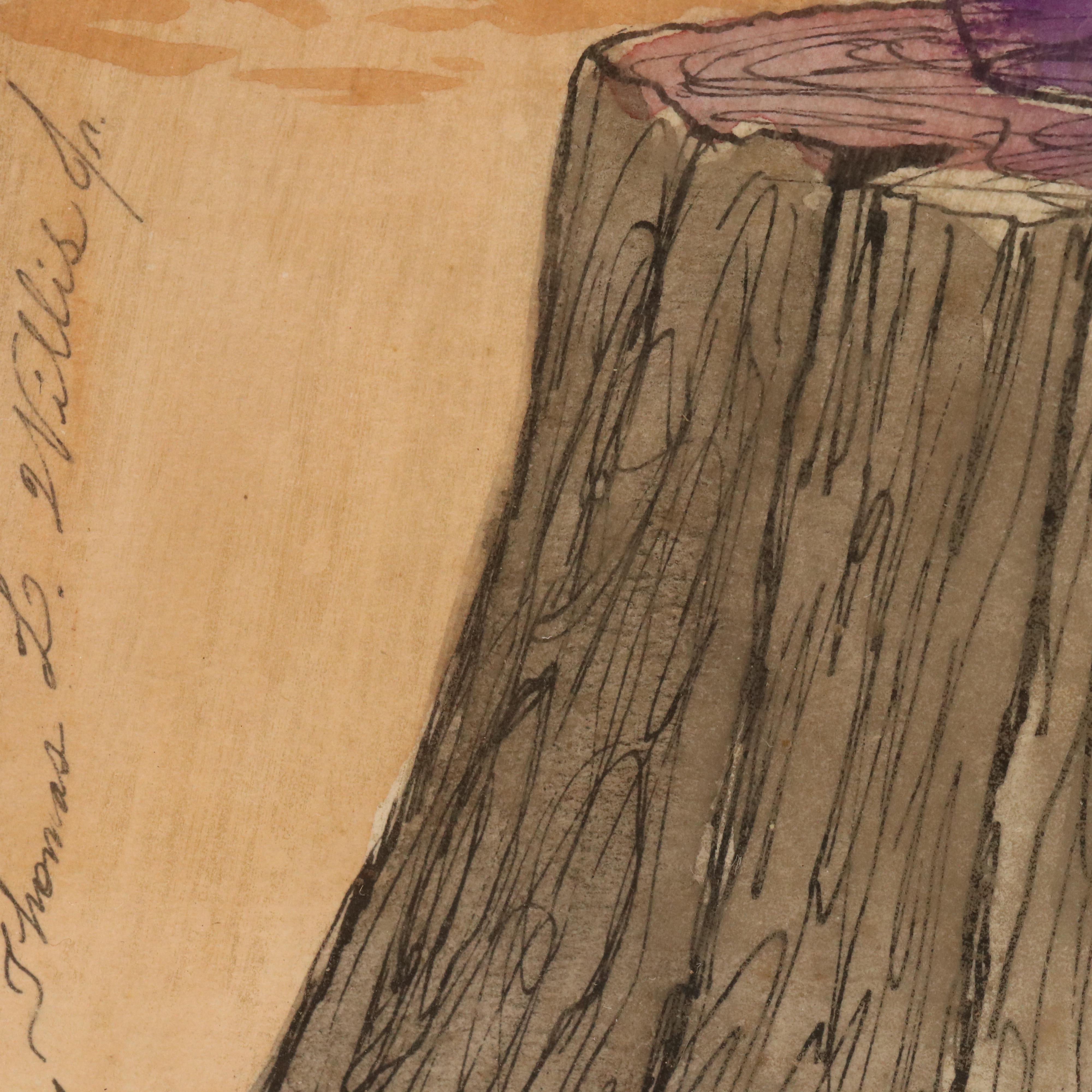 Thomas L. Willis Jr. Still Life Mixed Media Drawing, 1967