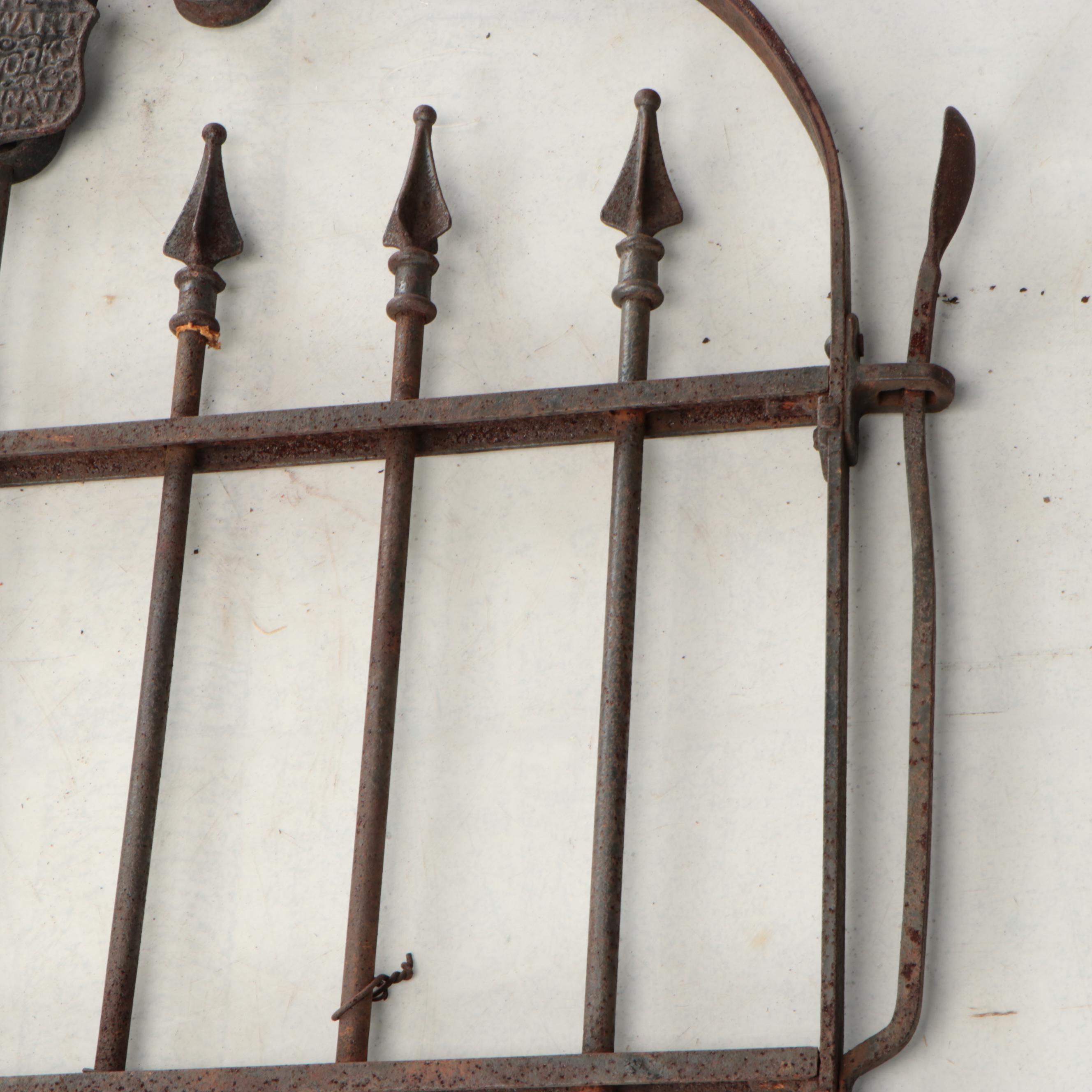 Cincinnati Stewart Ironworks Cast Iron Gate, Late 19th/Early 20th Century