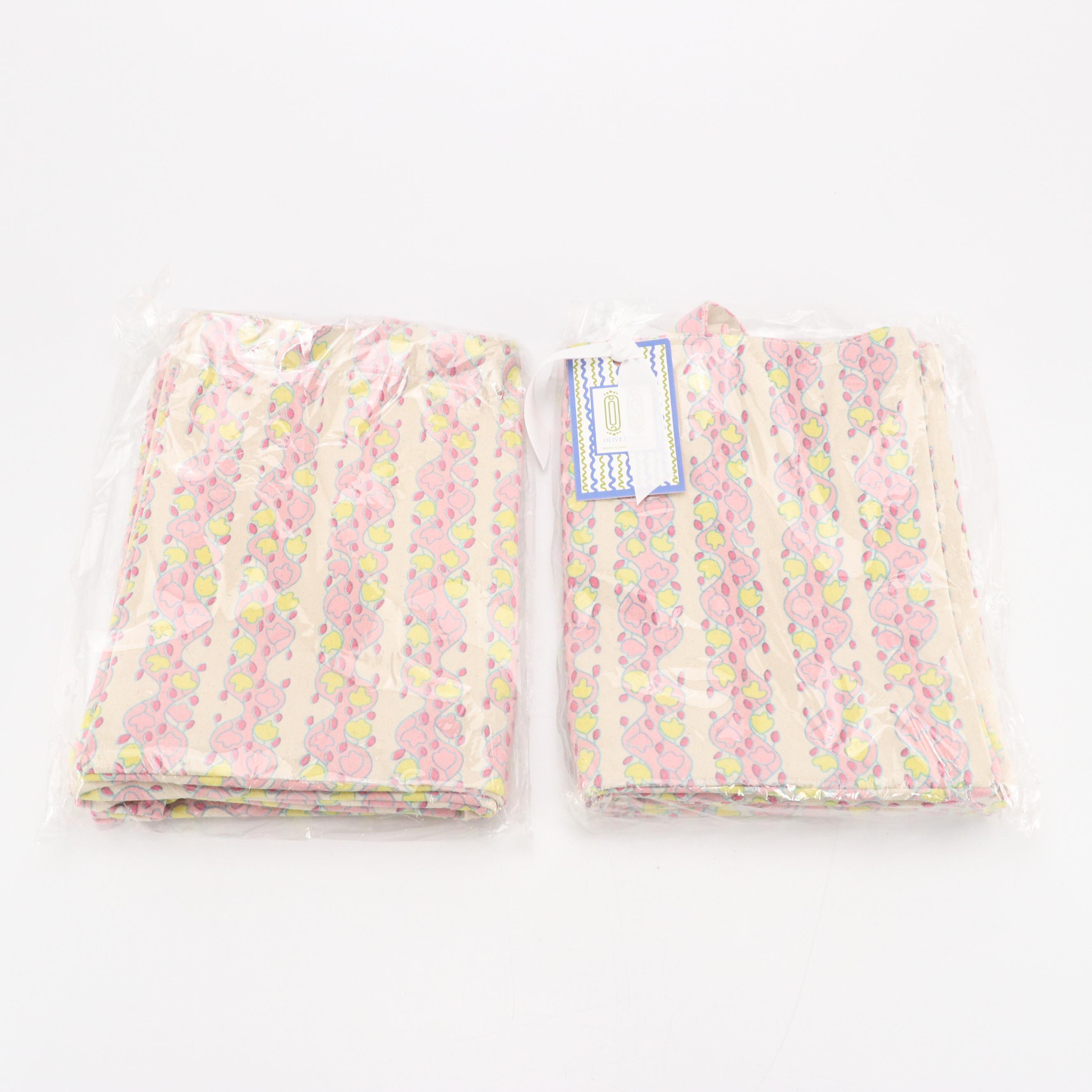 Olive Street Yellow and Pink Printed Totes