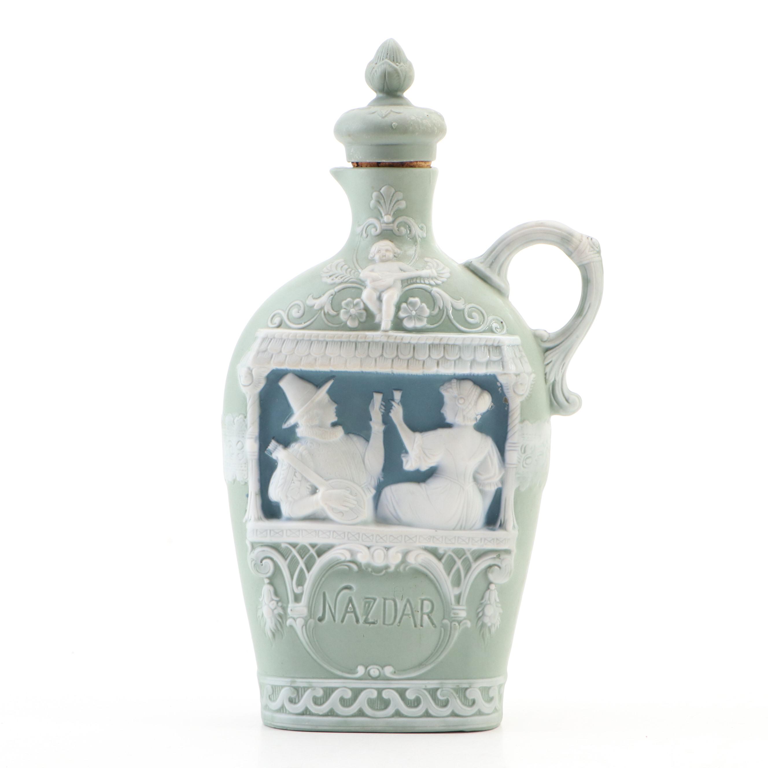 Schafer & Vater German Jasperware Bottle Flask, Late 19th/ Early 20th Century