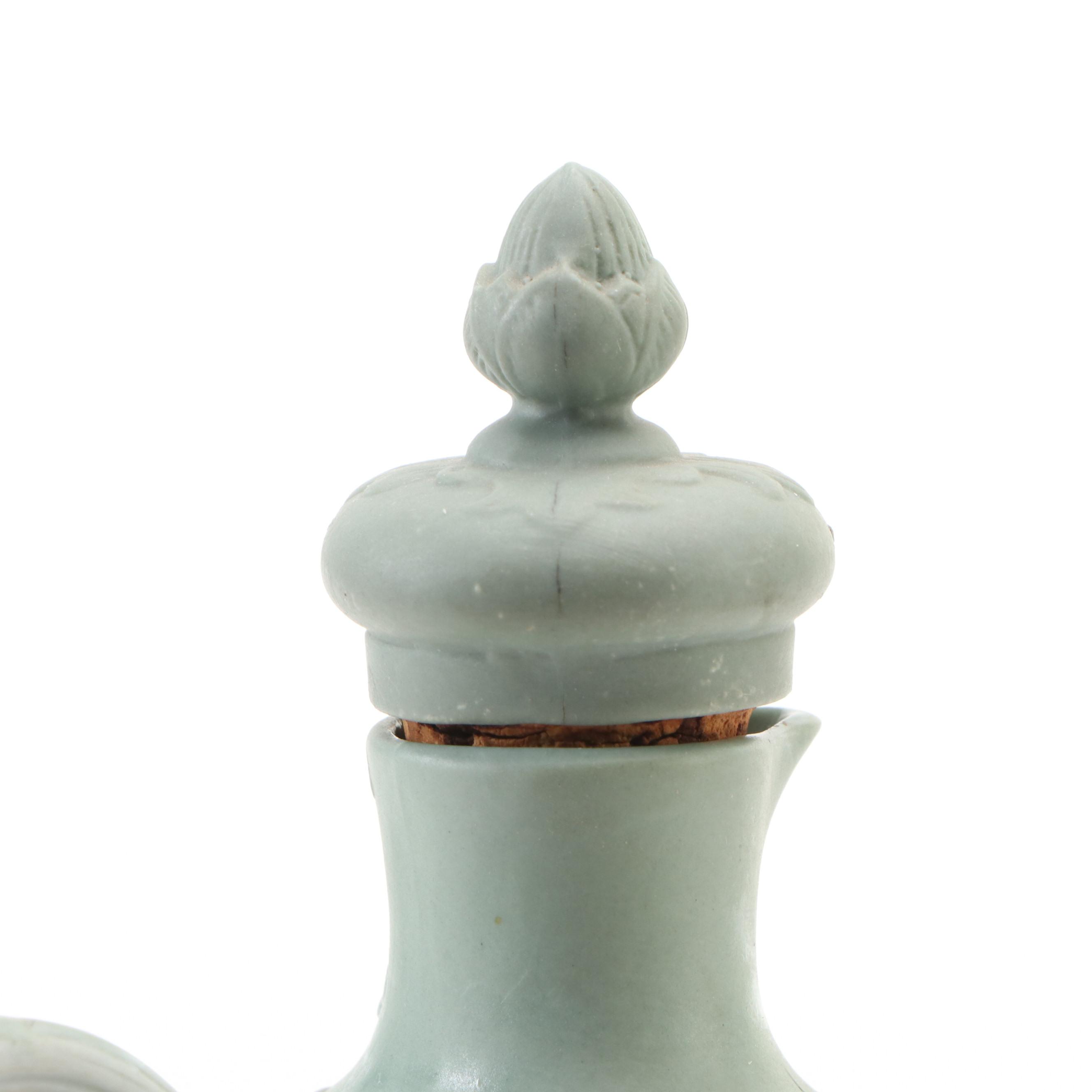 Schafer & Vater German Jasperware Bottle Flask, Late 19th/ Early 20th Century