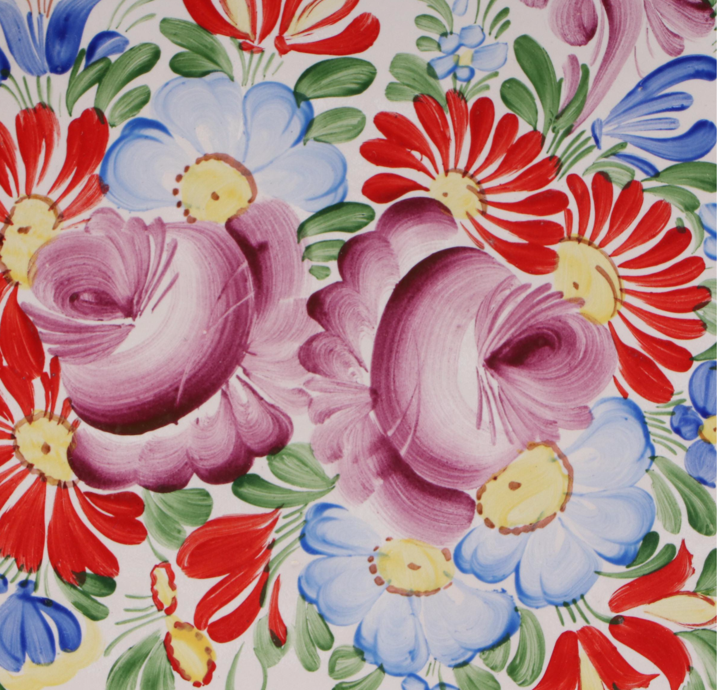 Chodovia Pottery Platter with Other Eastern European Style Ceramic Basket