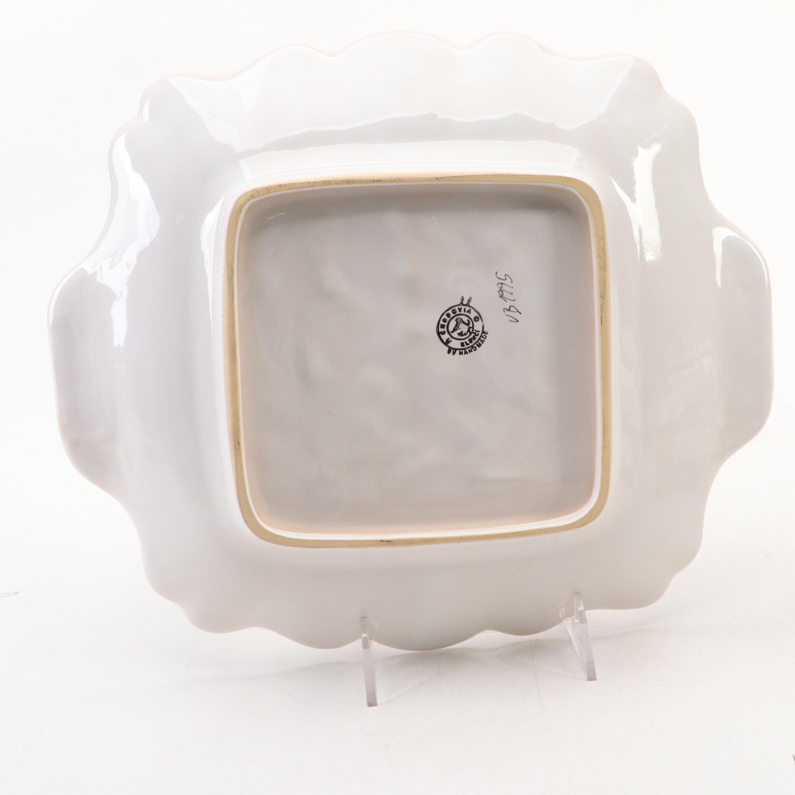 Chodovia Pottery Platter with Other Eastern European Style Ceramic Basket