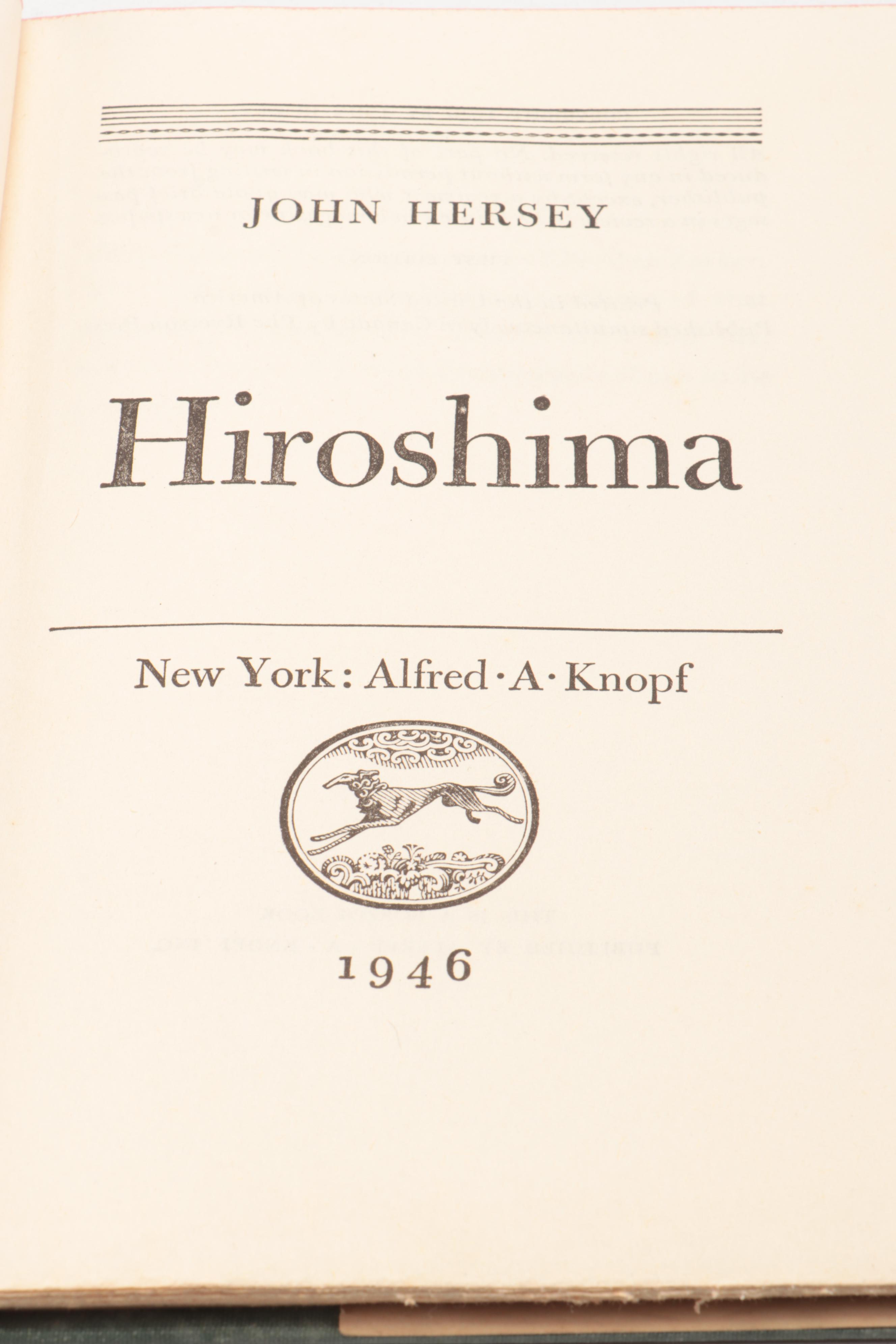 First Edition "Hiroshima" by John Hersey, 1946