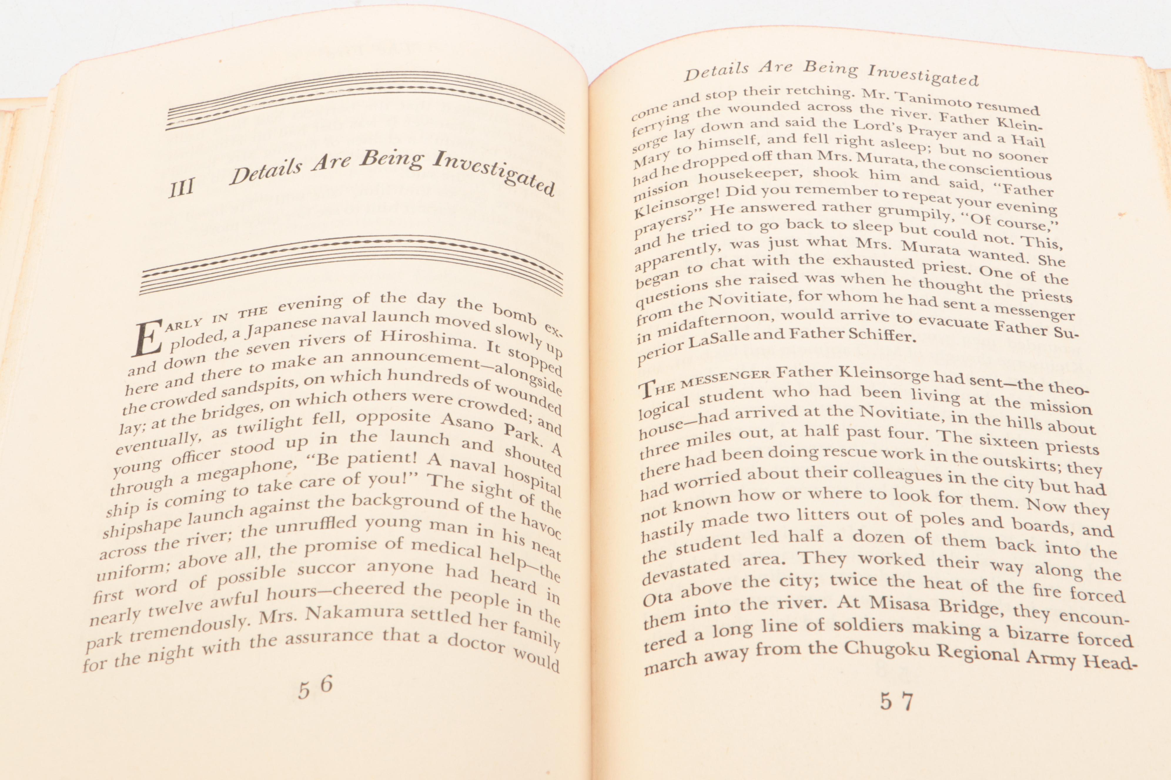 First Edition "Hiroshima" by John Hersey, 1946