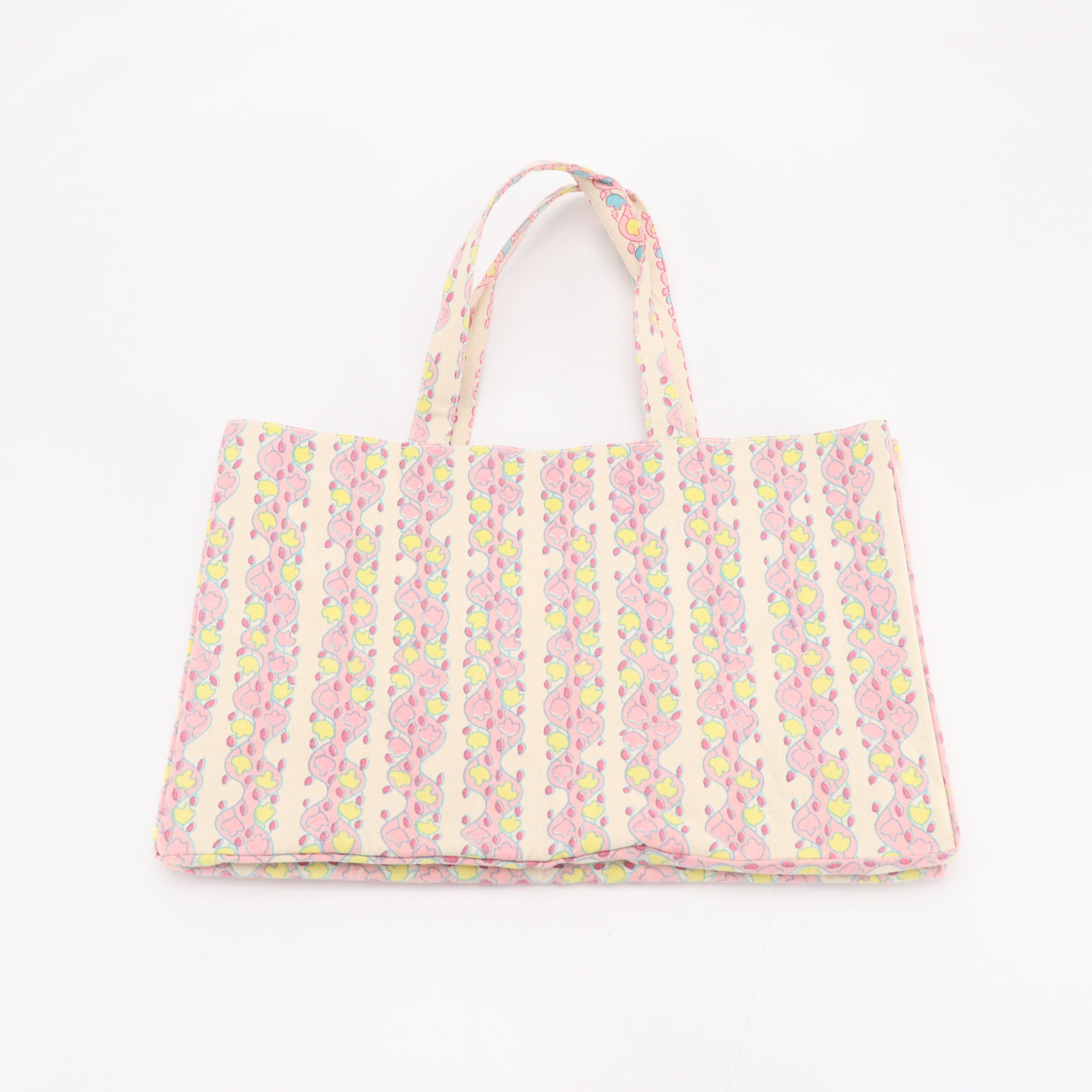 Olive Street Printed Cotton Canvas Shopping Totes