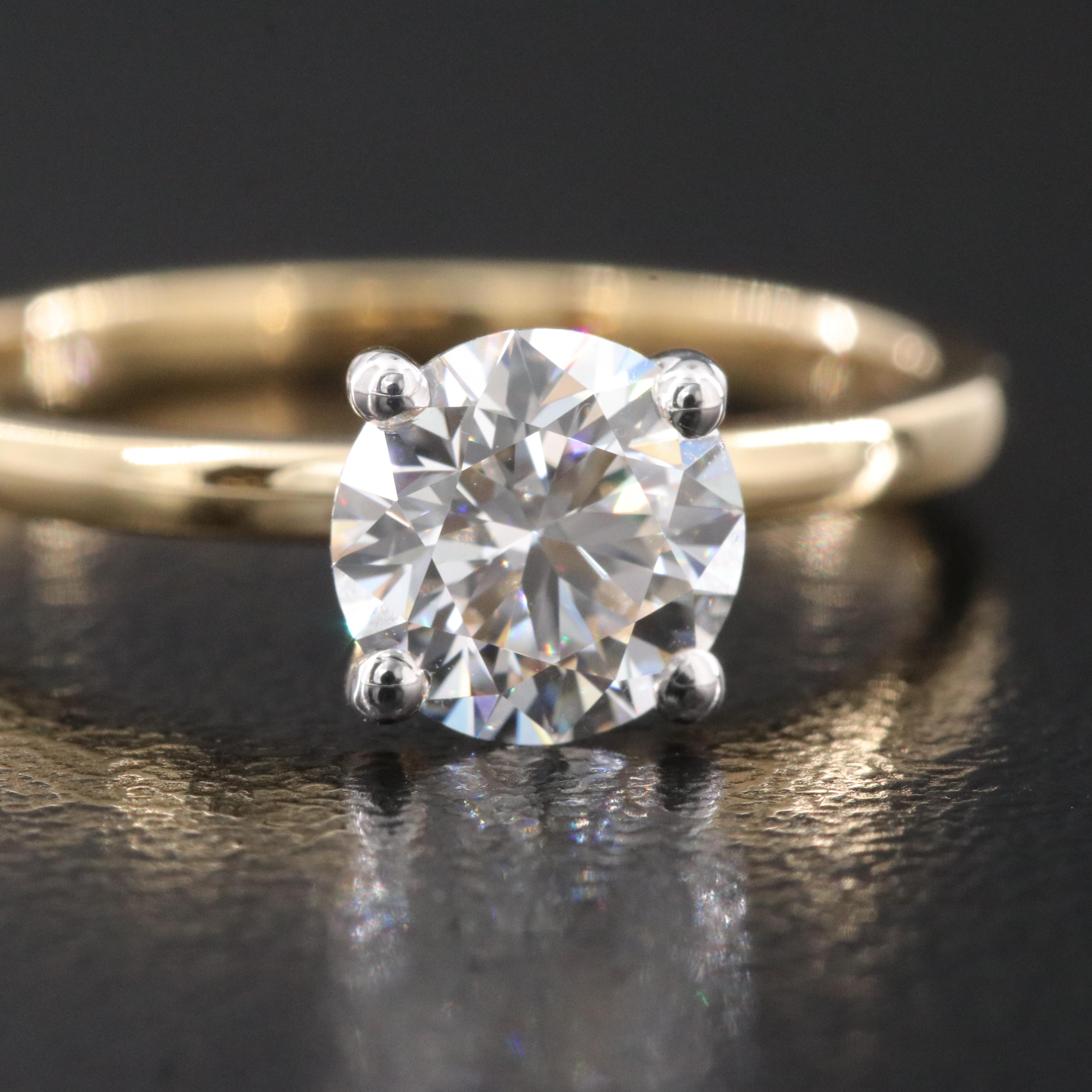 14K 1.05 CT Lab Grown Diamond Solitaire Ring with IGI Report