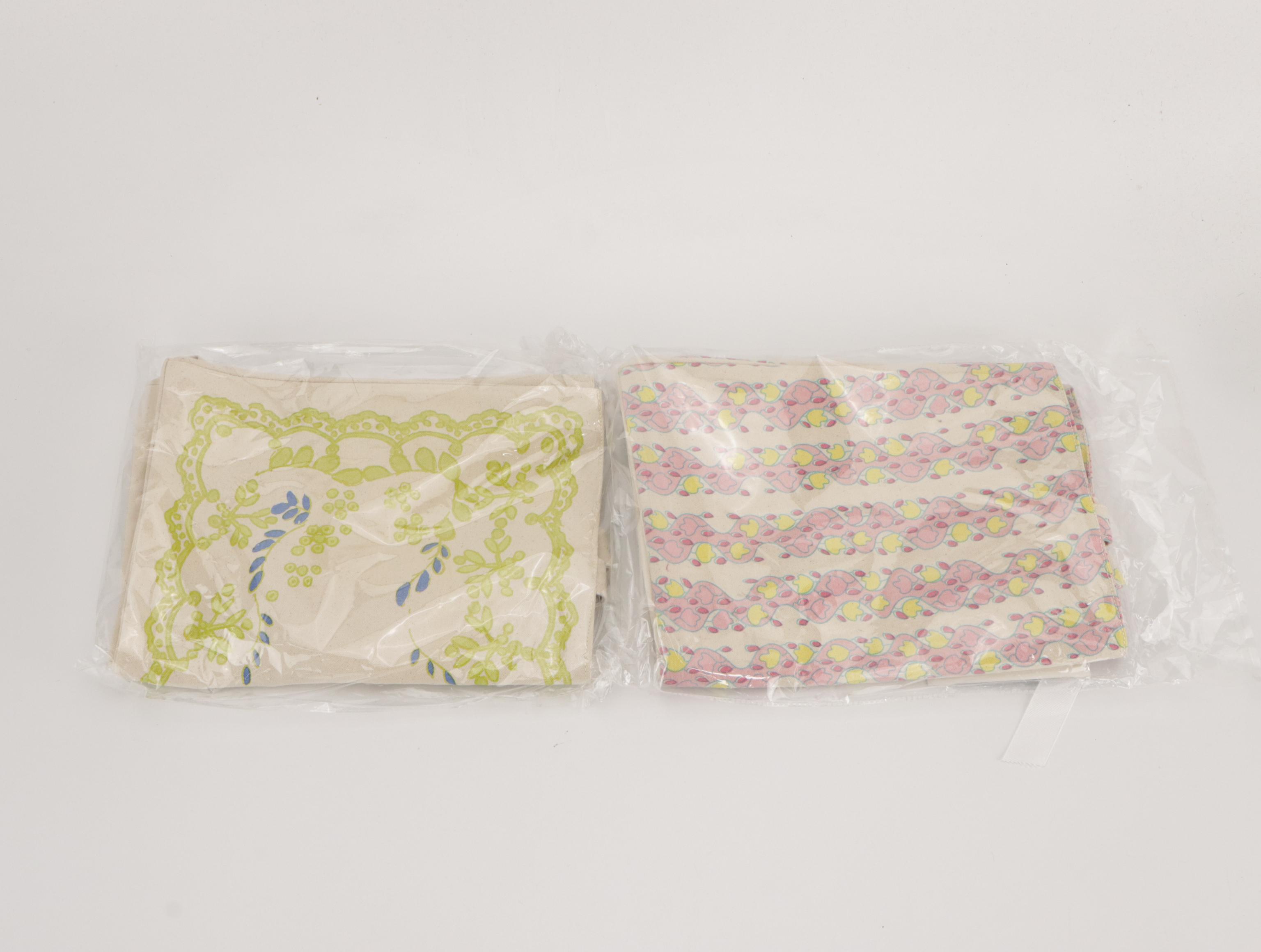 Olive Street Totes and Zip Pouch in Multicolored Printed Cotton Canvas