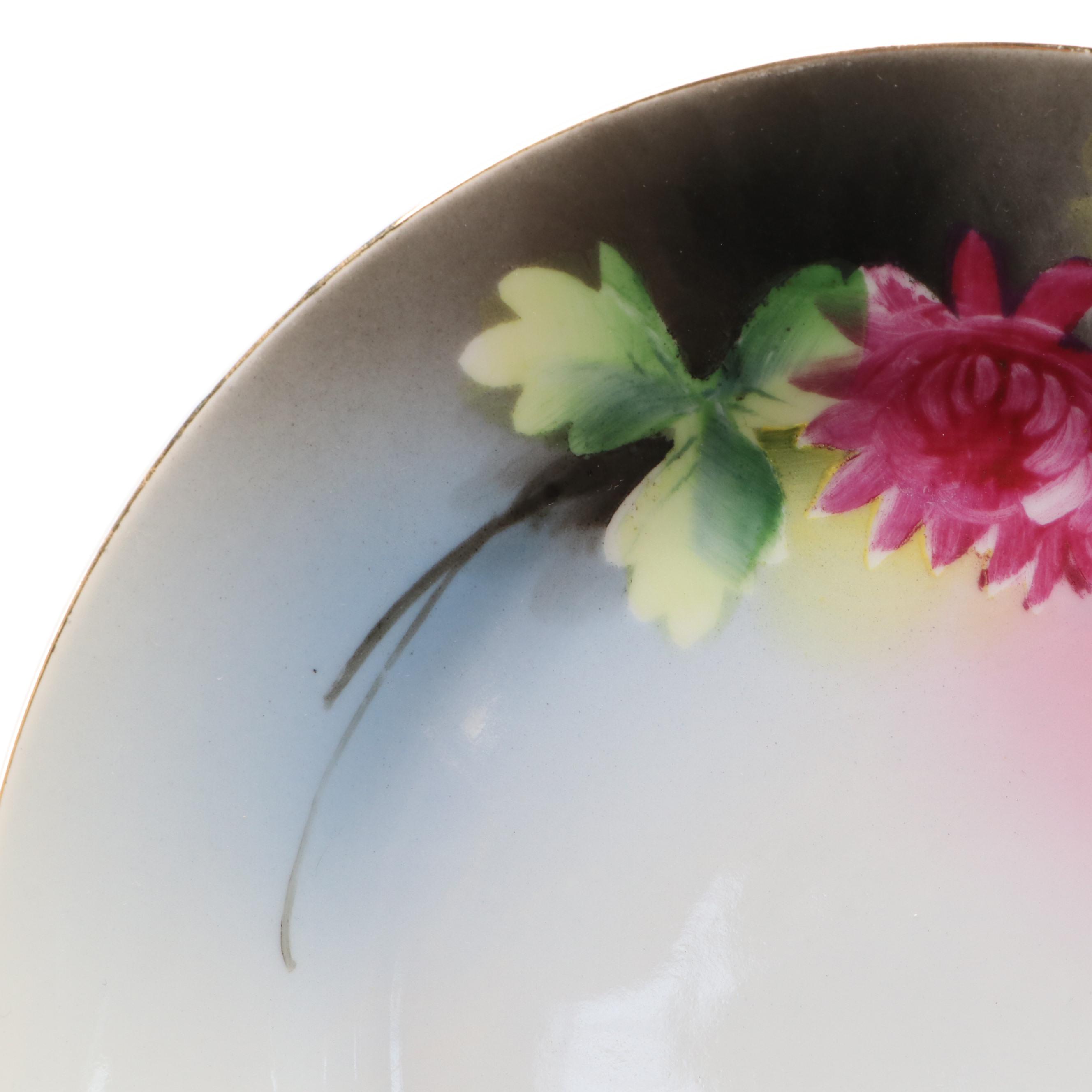 Noritake Hand-Painted Porcelain Dessert Plates and Serving Platter