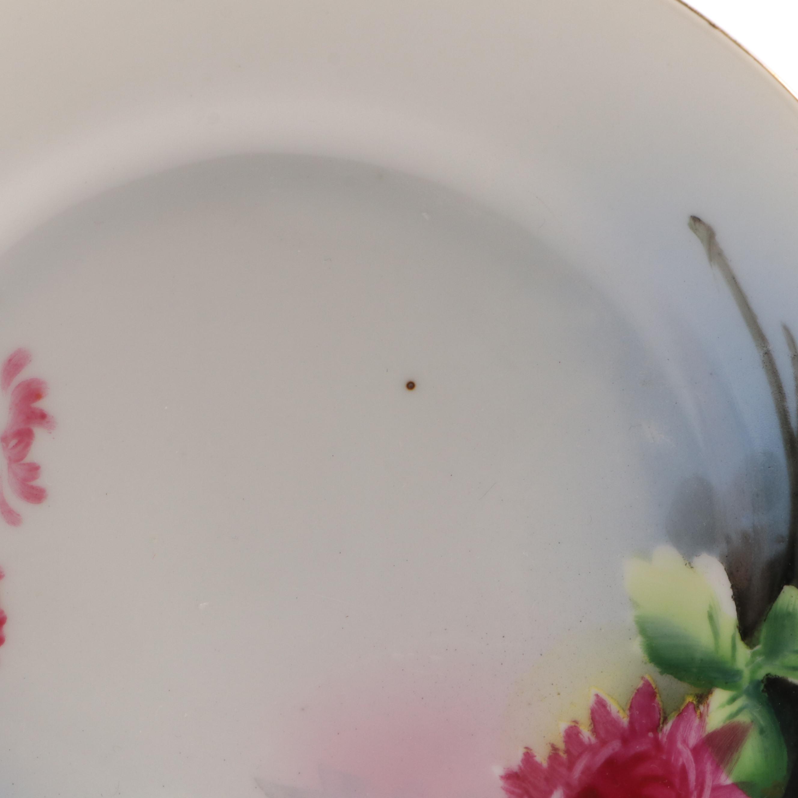 Noritake Hand-Painted Porcelain Dessert Plates and Serving Platter