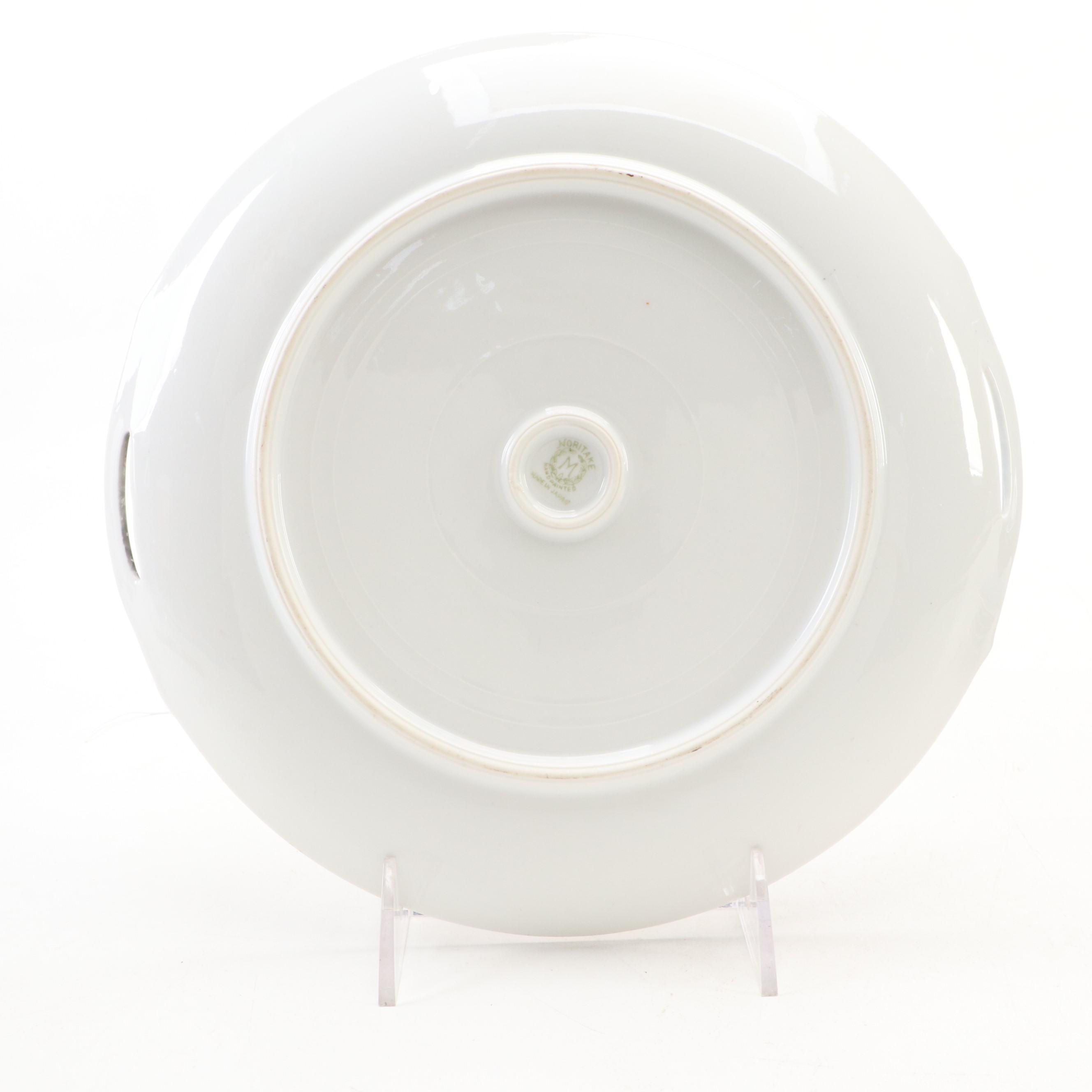 Noritake Hand-Painted Porcelain Dessert Plates and Serving Platter