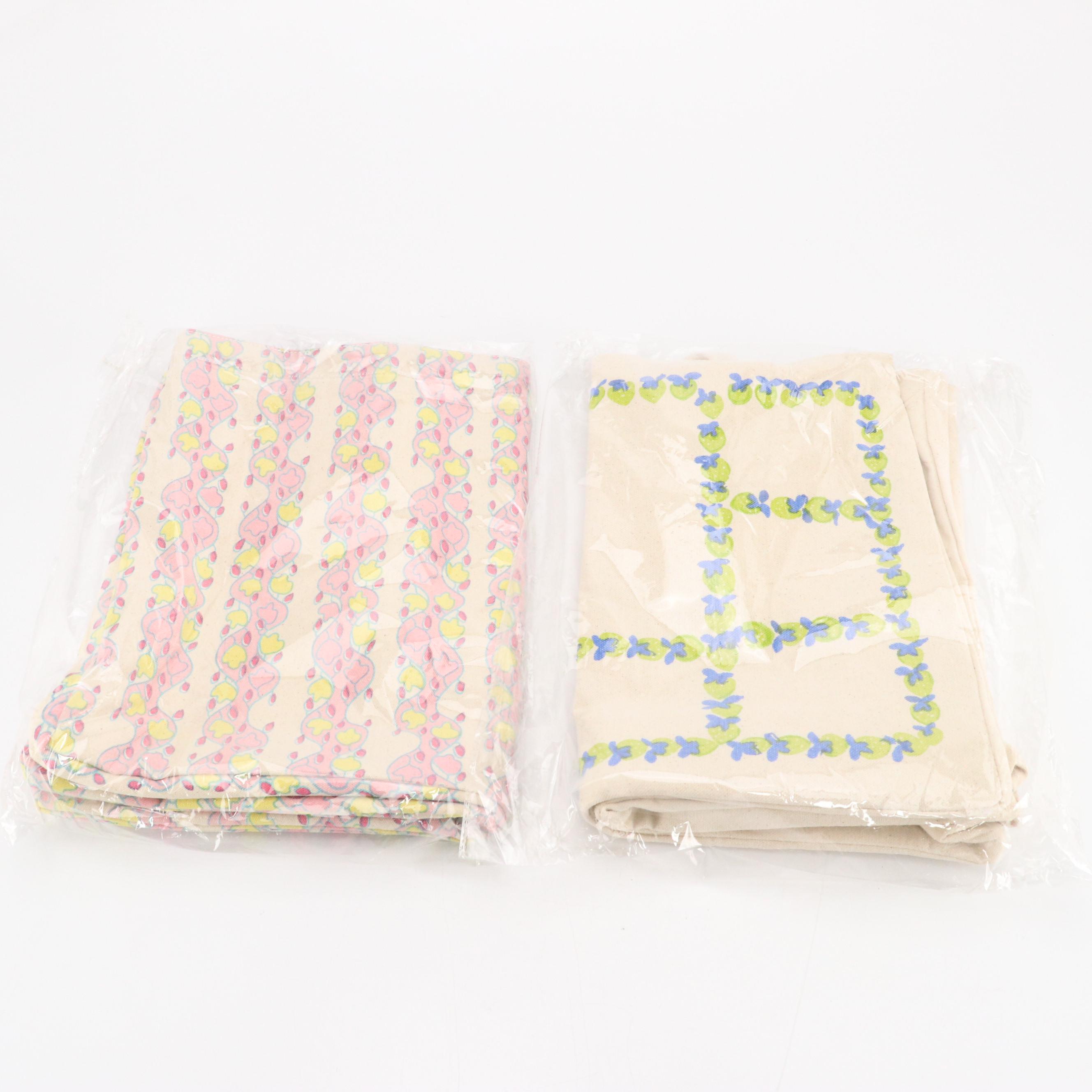 Olive Street Printed Cotton Canvas Shopping Totes