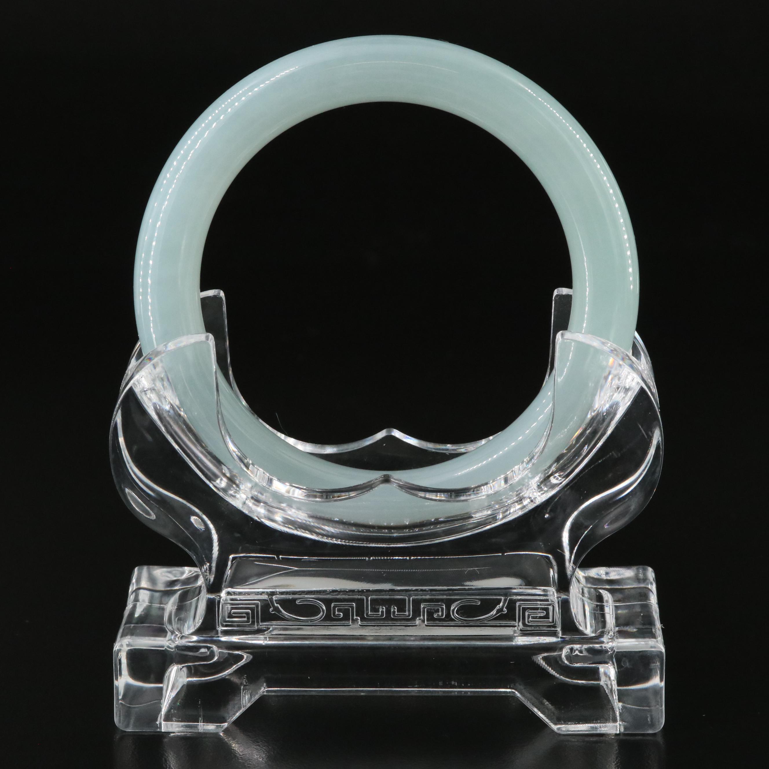 Jadeite Hololith Bangle with Stand