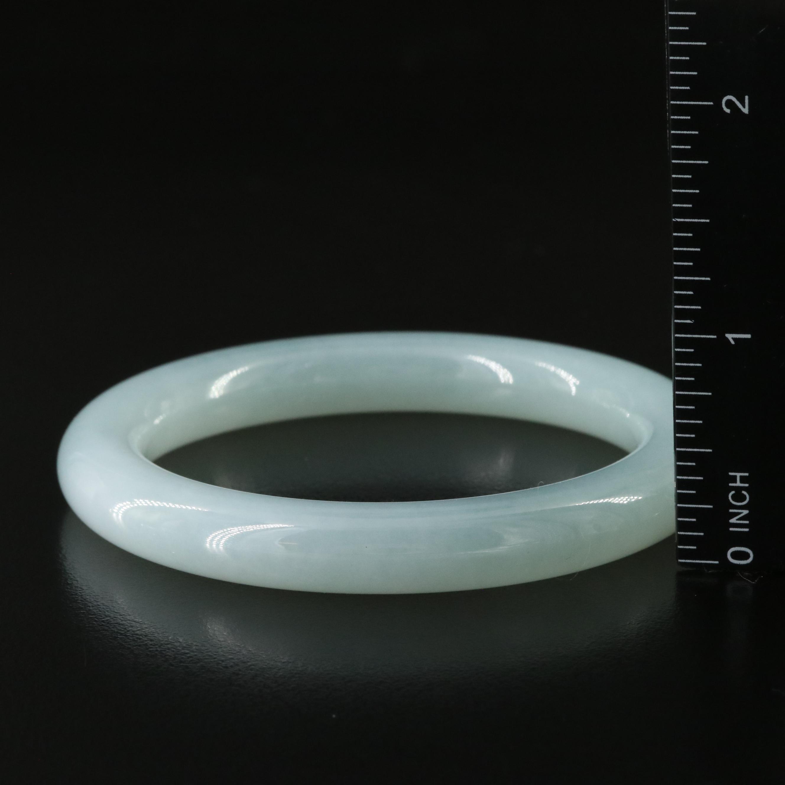 Jadeite Hololith Bangle with Stand