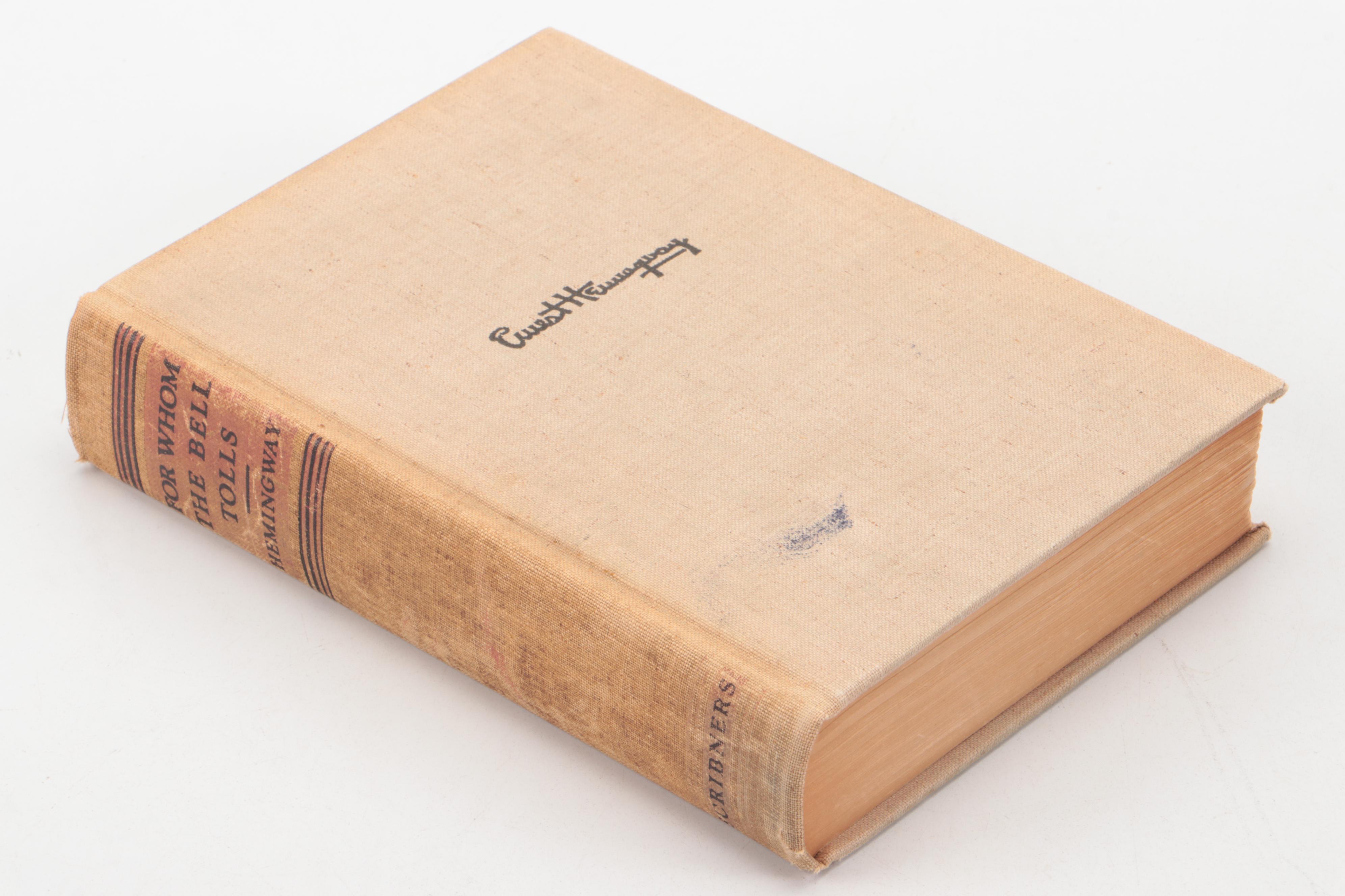 First Printing "For Whom the Bell Tolls" by Ernest Hemingway, 1940