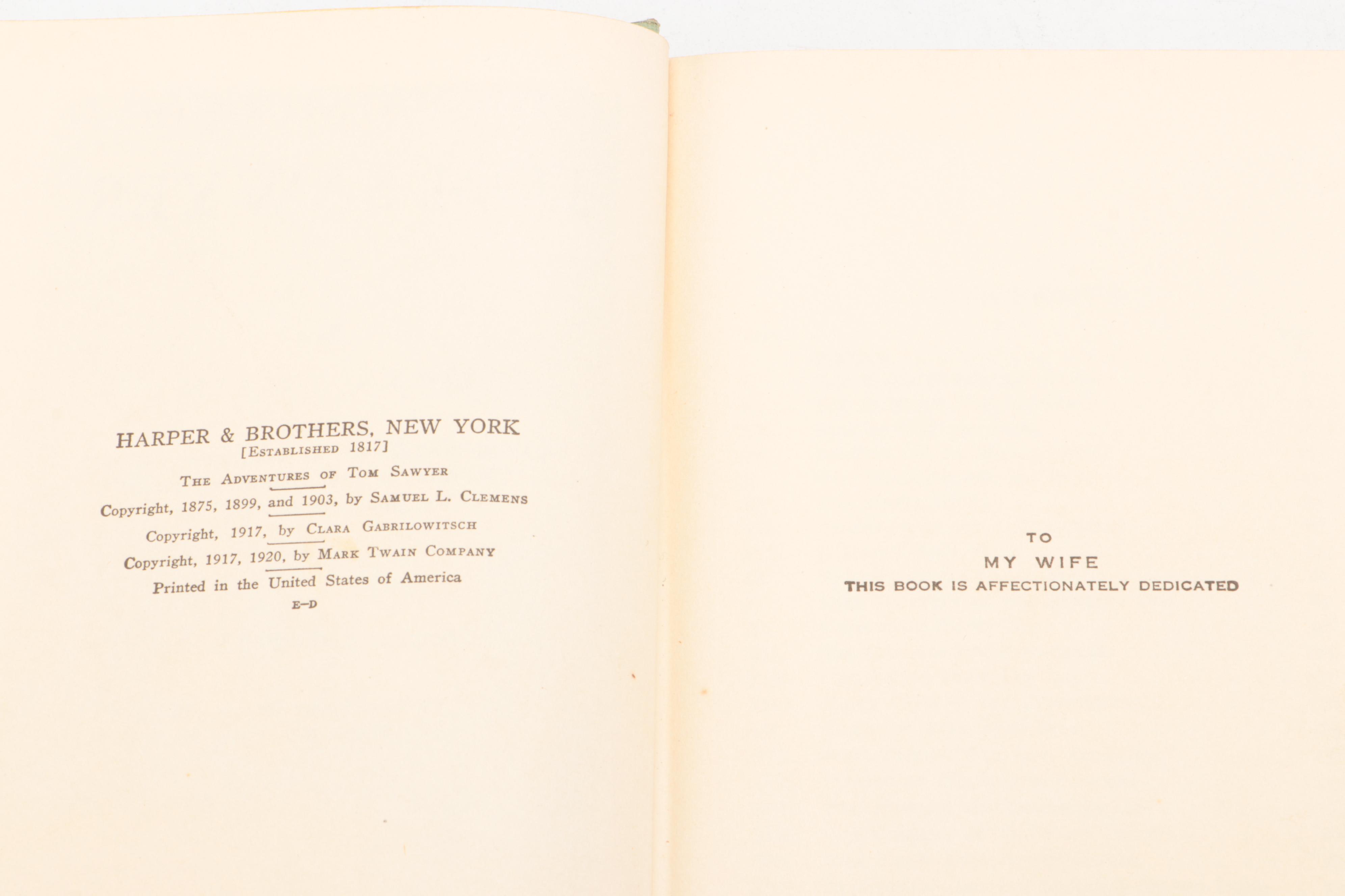 Complete Authorized Edition "The Adventures of Tom Sawyer" by Mark Twain