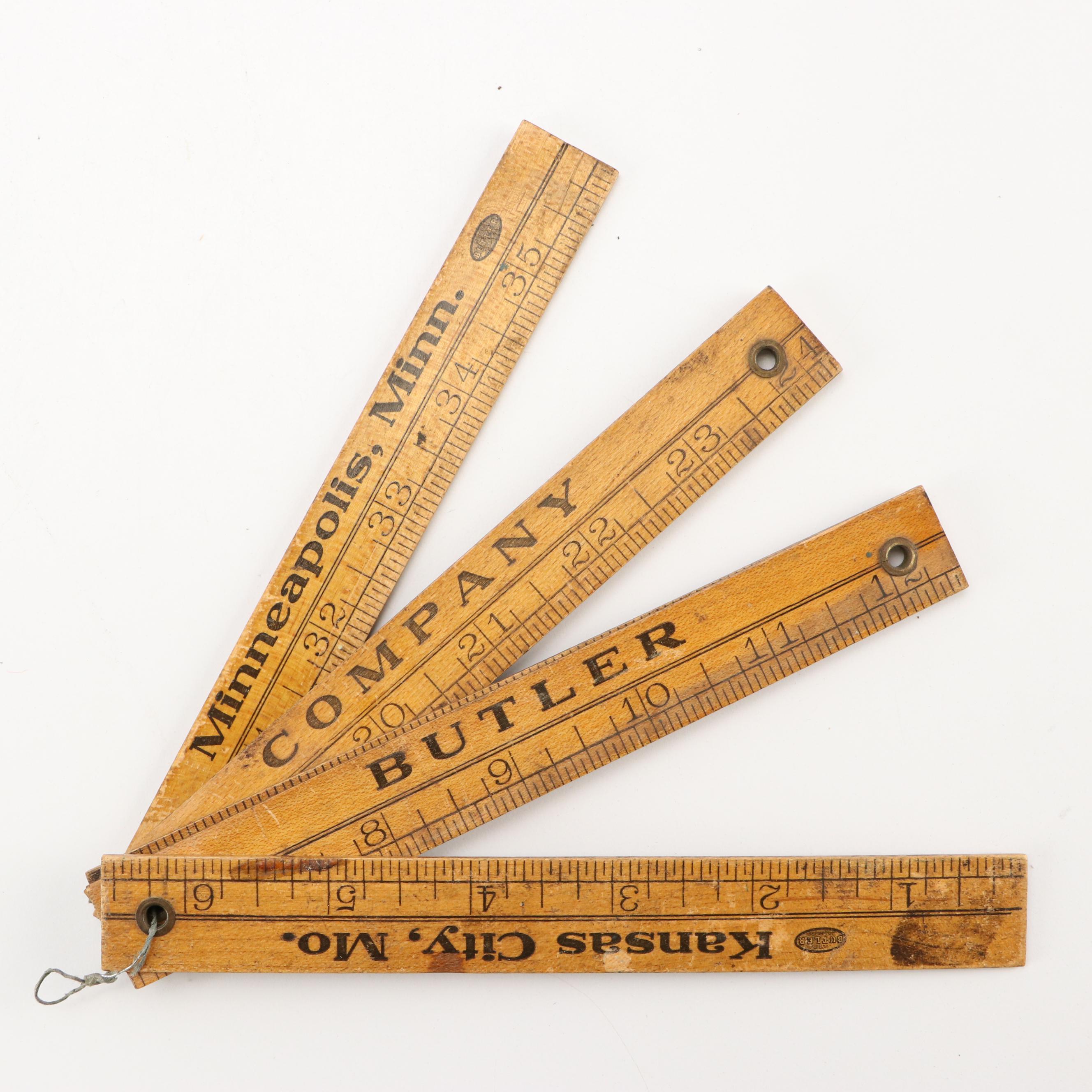 Miner's Sticking Tommy, John Deere Wall Thermometer, Rulers