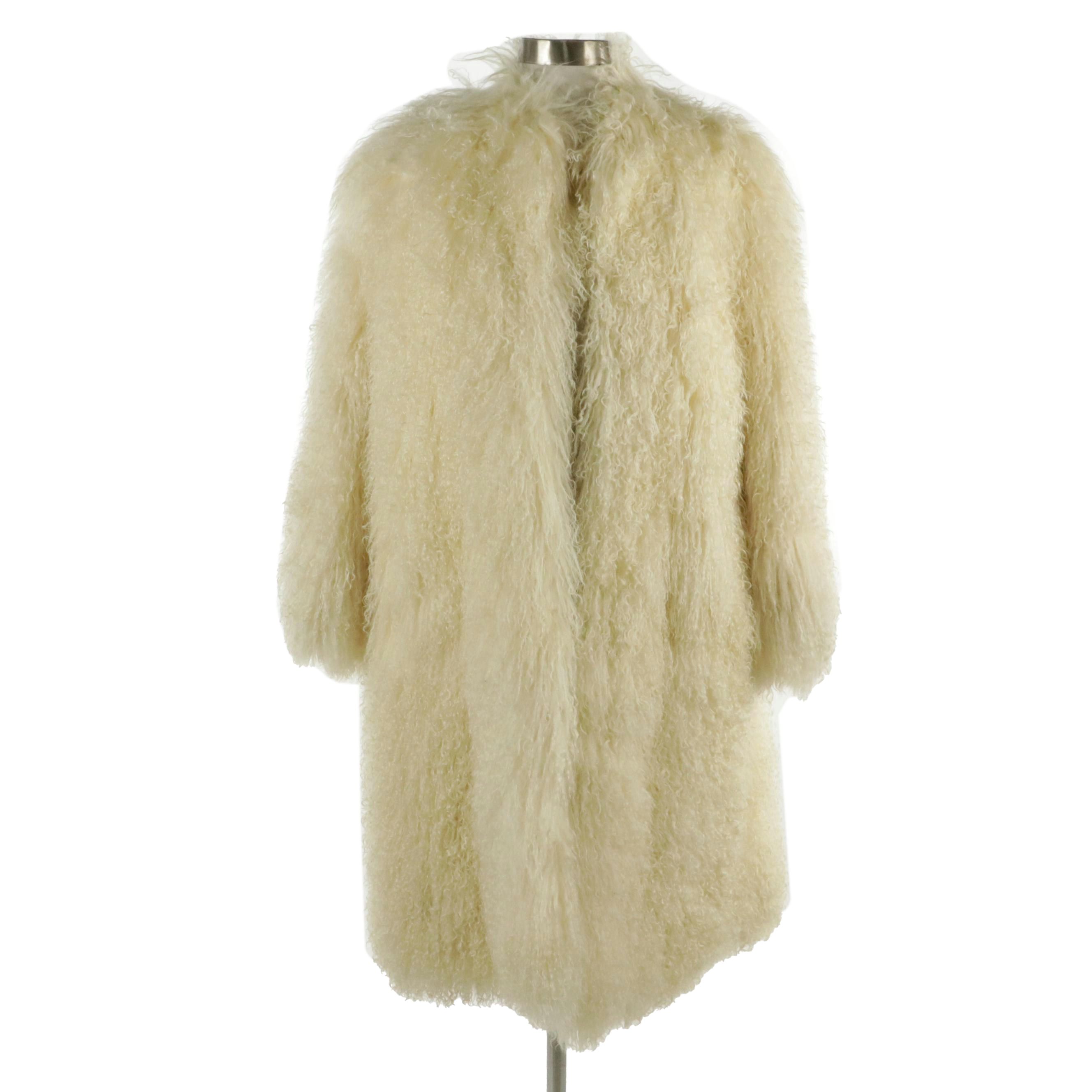 Mongolian Lamb Fur Stroller Coat and Hat by Harry Richer Furs, circa 1970