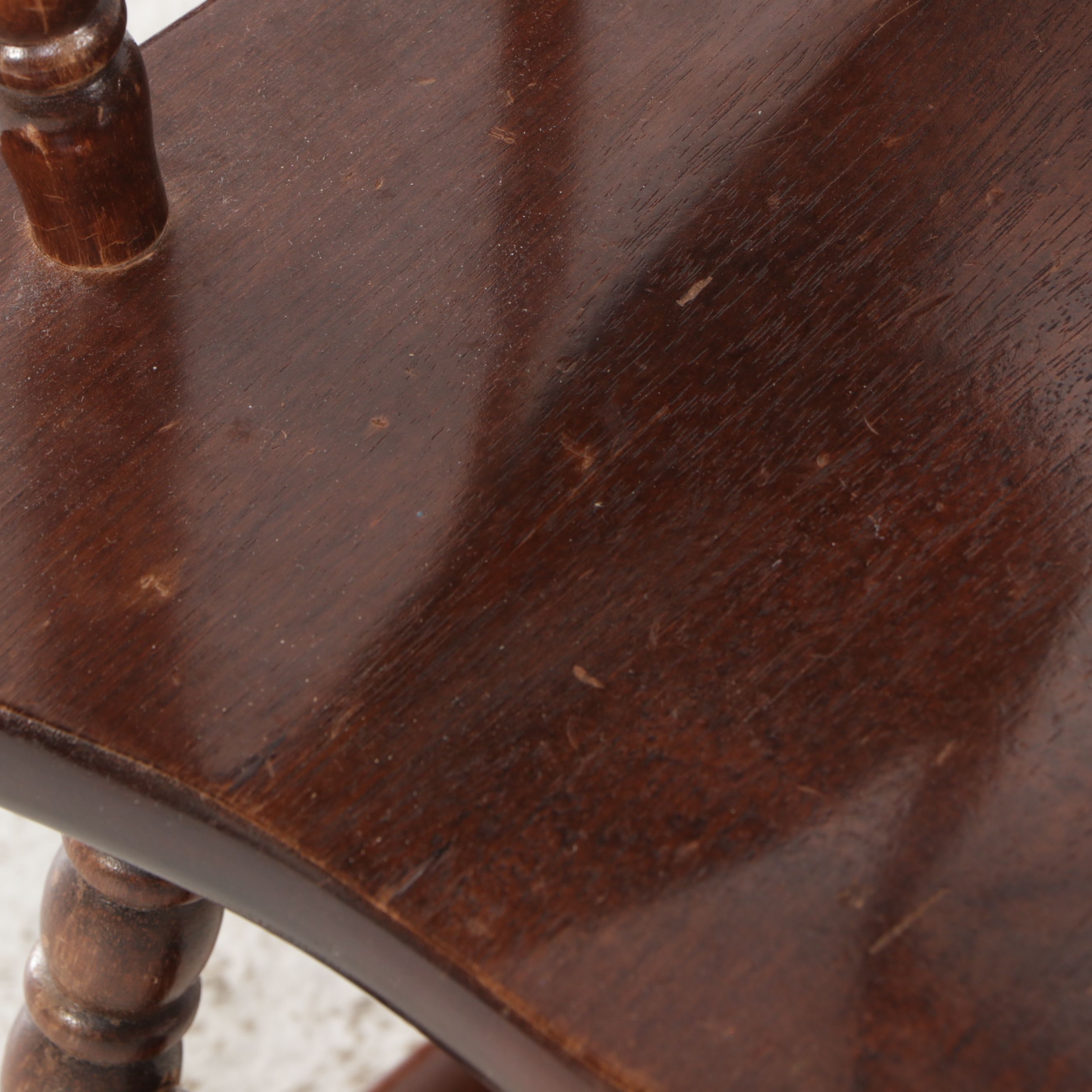 Collin's Co. Children's Size Bobbin Turned Walnut Rocking Chair