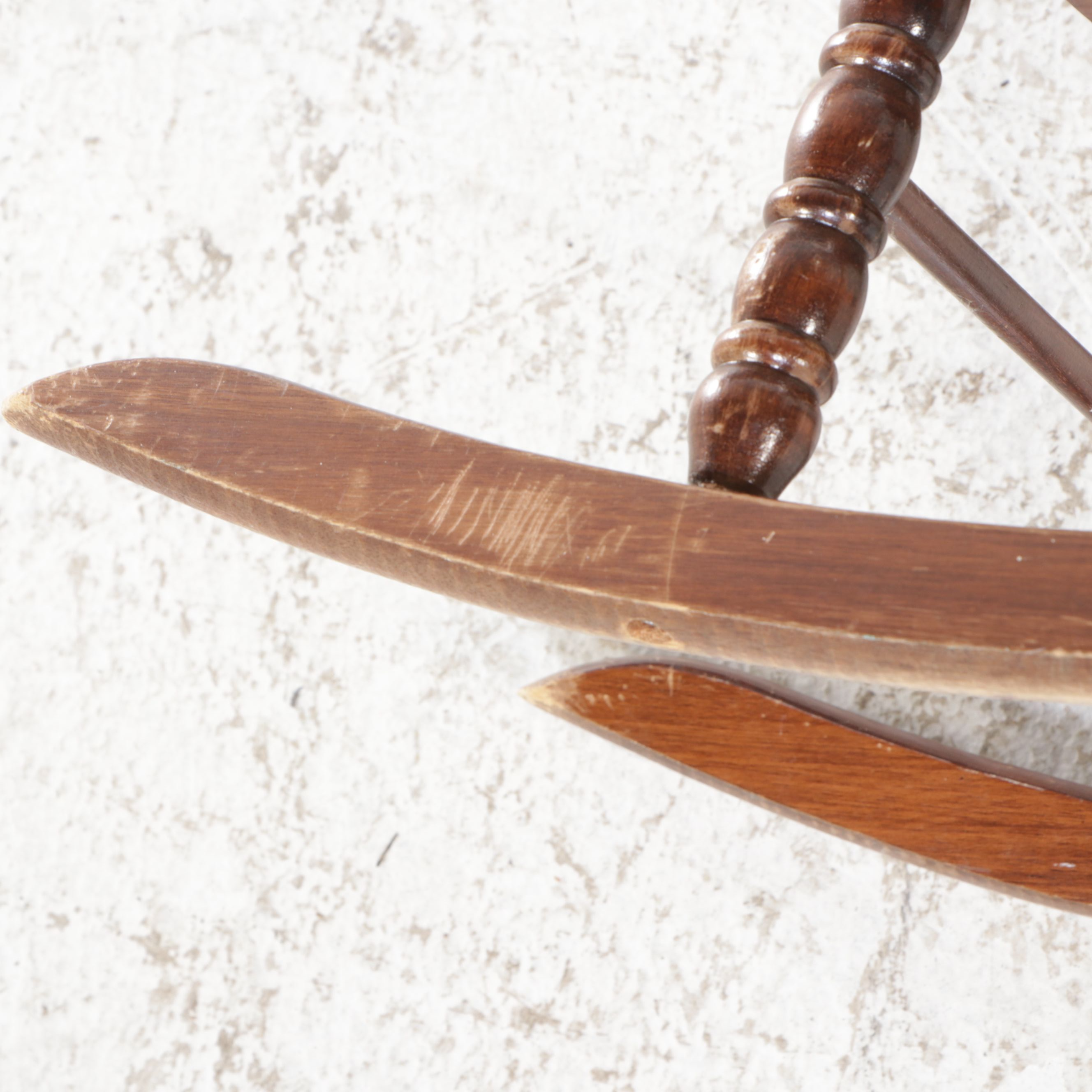 Collin's Co. Children's Size Bobbin Turned Walnut Rocking Chair