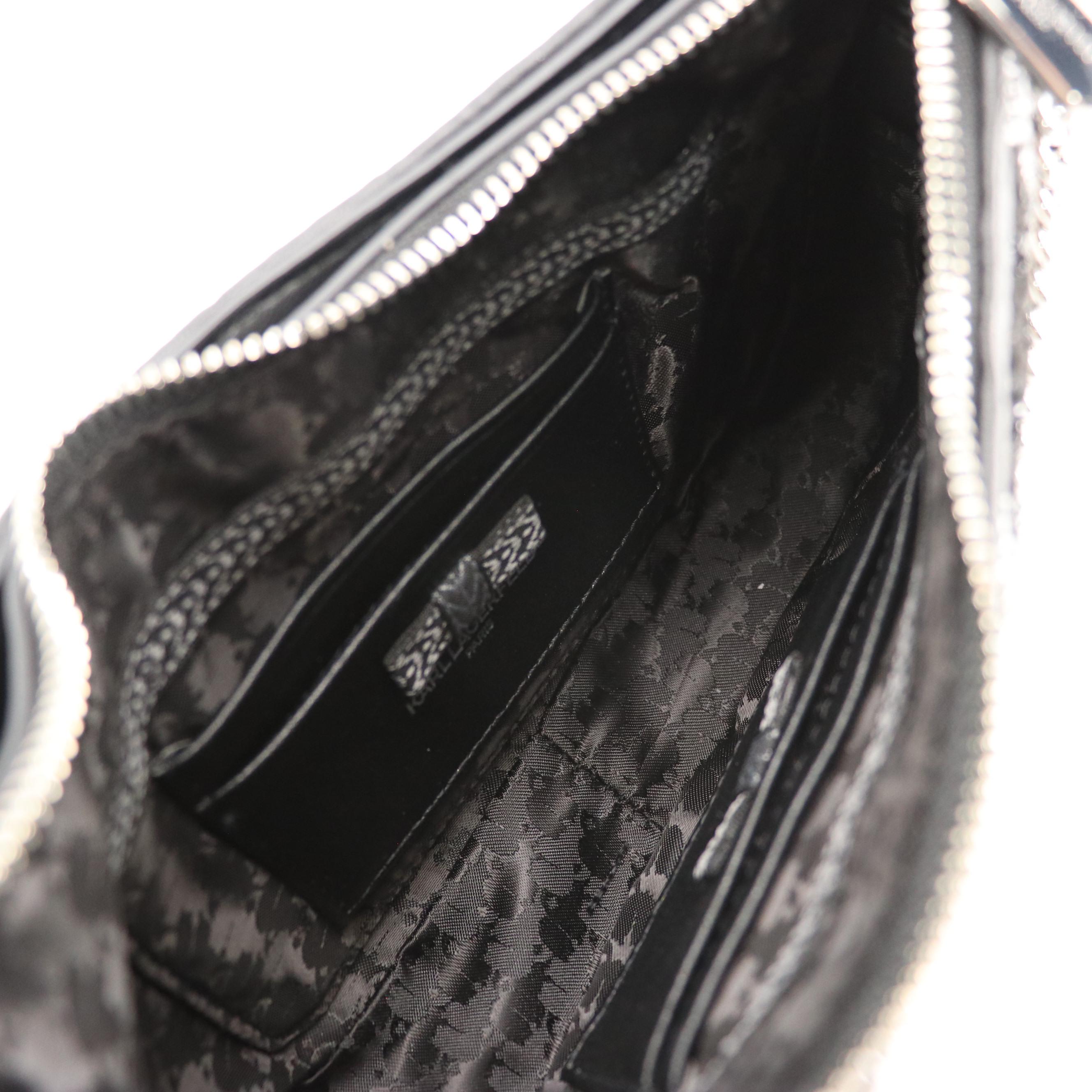 Karl Lagerfeld Paris Embellished Plaid Tweed Lafayette Chain-Link Two-Way Bag