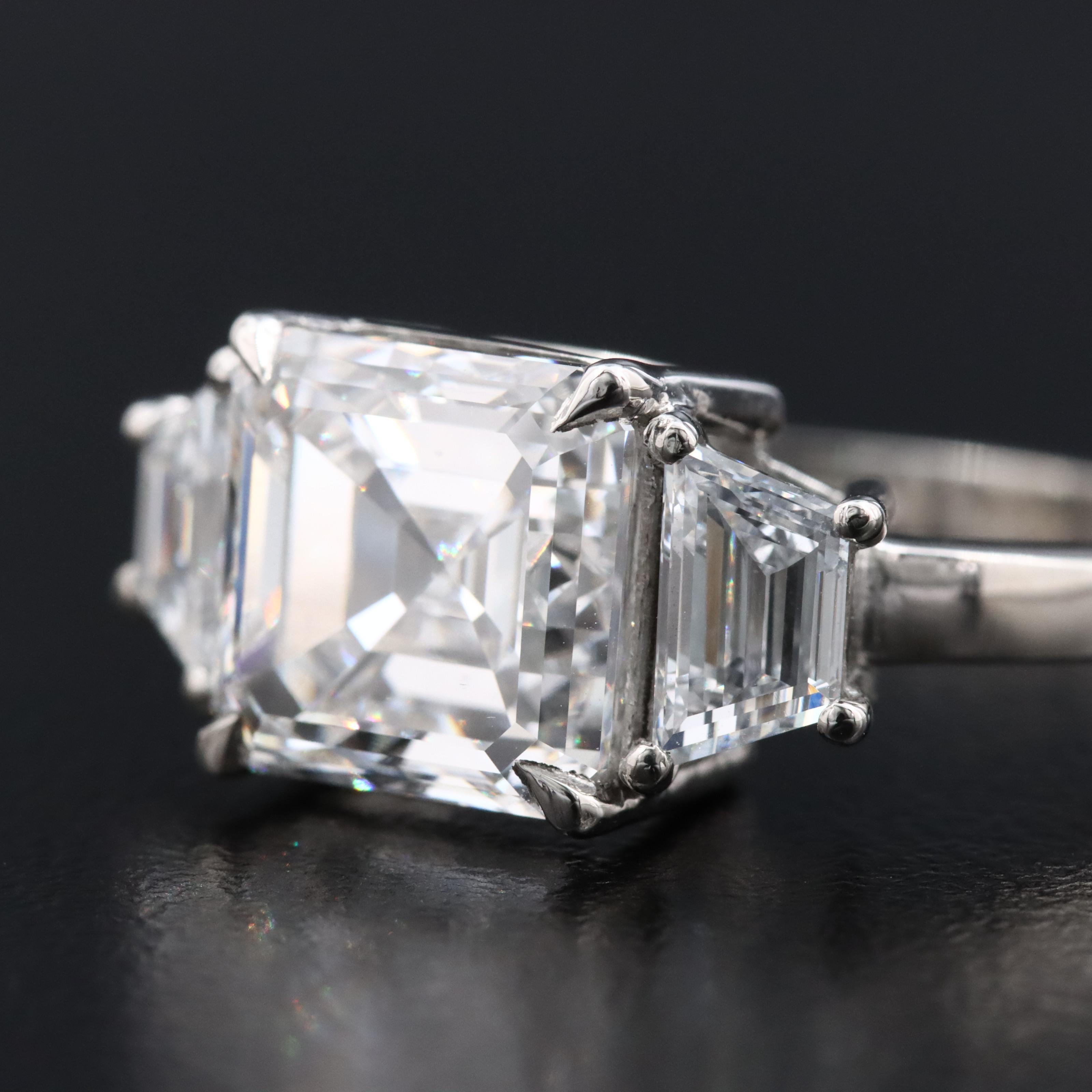 Platinum 4.89 CTW Lab Grown Diamond Ring with IGI Report