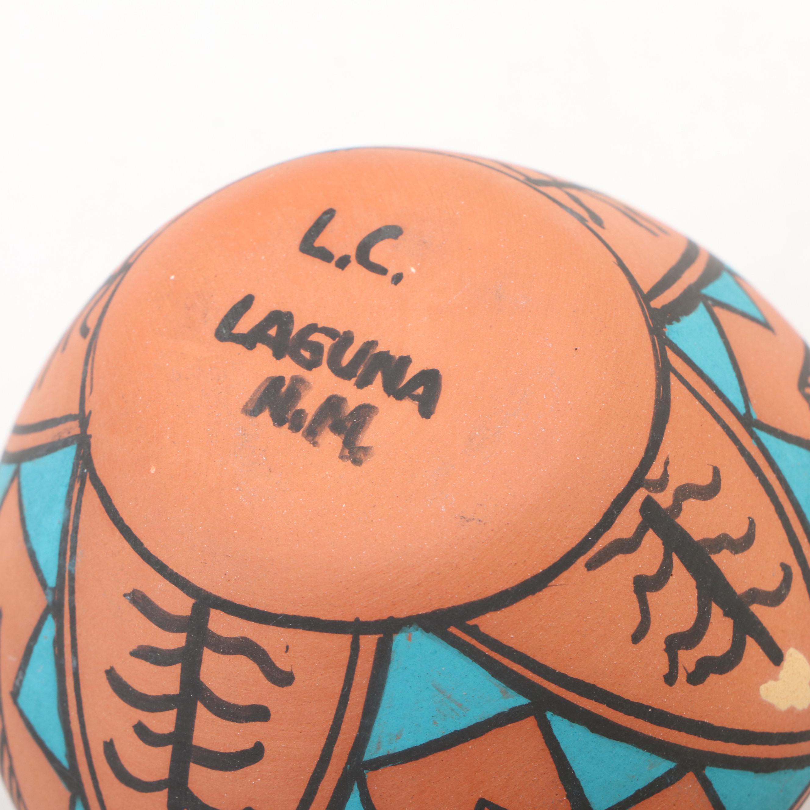 Artisan Signed Laguna & Jemez Pueblos Ollas, Wedding Vase and More Pottery