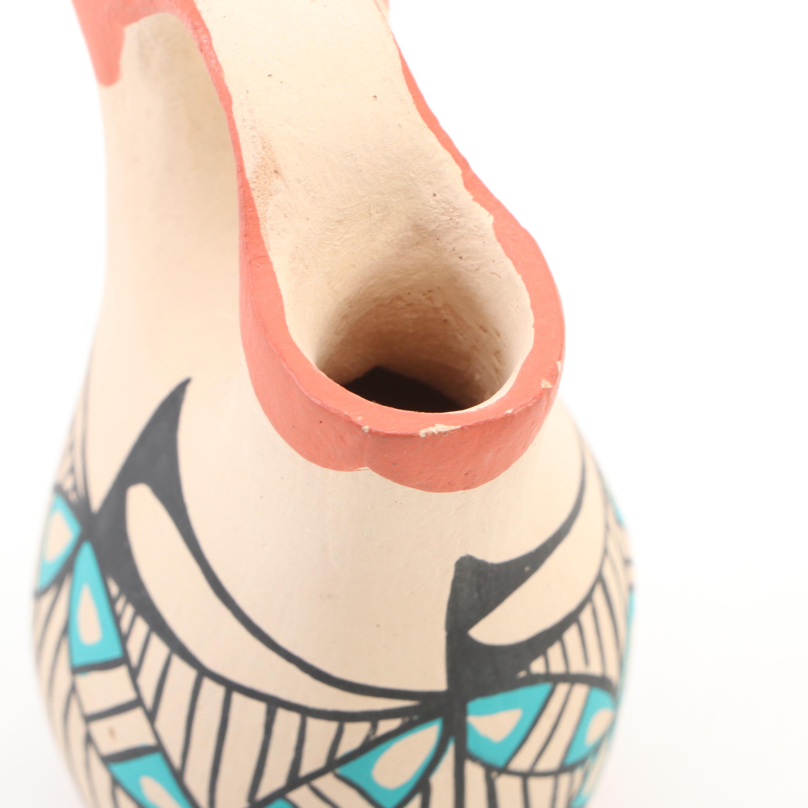 Artisan Signed Laguna & Jemez Pueblos Ollas, Wedding Vase and More Pottery