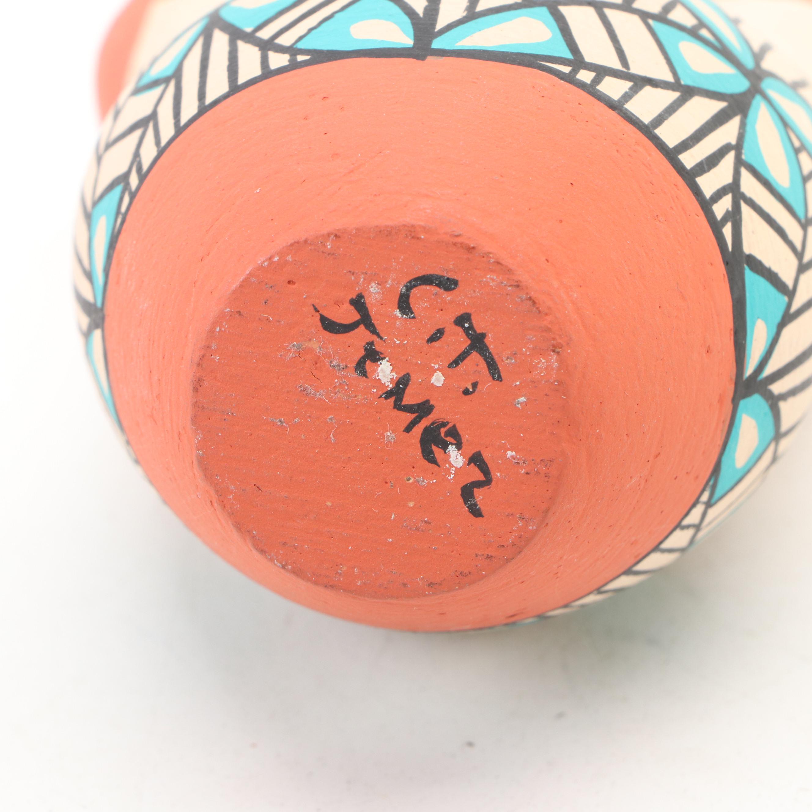 Artisan Signed Laguna & Jemez Pueblos Ollas, Wedding Vase and More Pottery