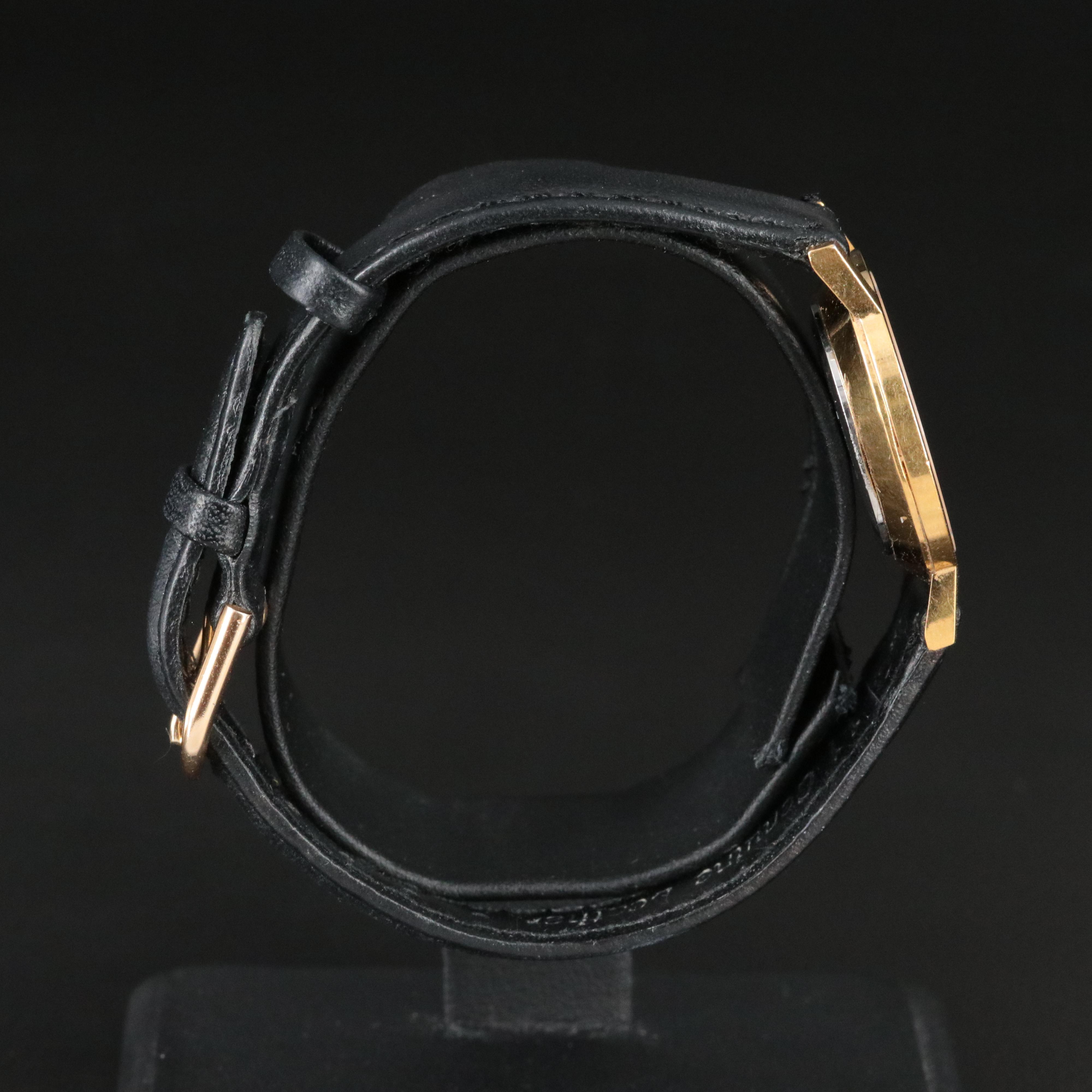 Movado Museum Black Dial Gold Tone Watch