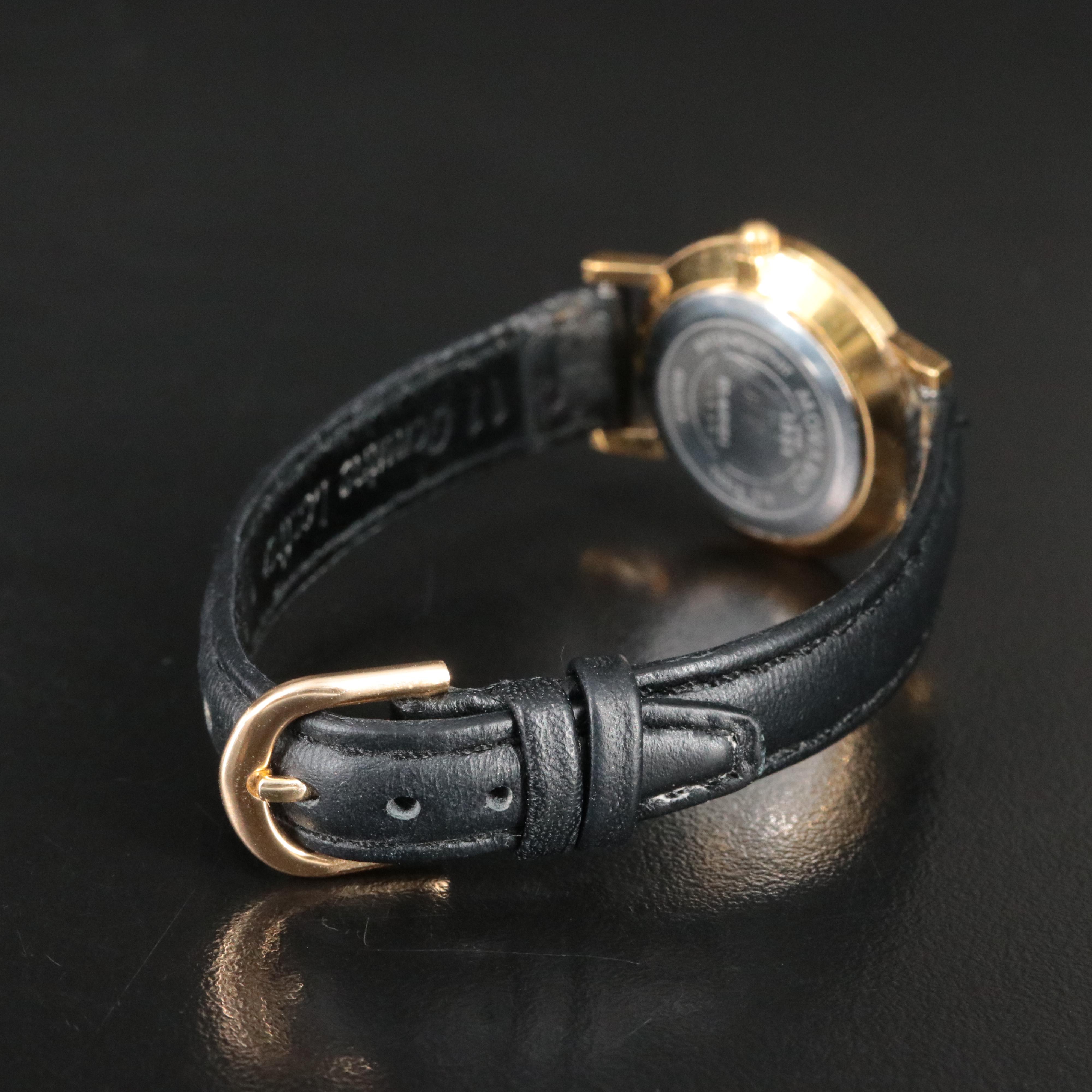 Movado Museum Black Dial Gold Tone Watch