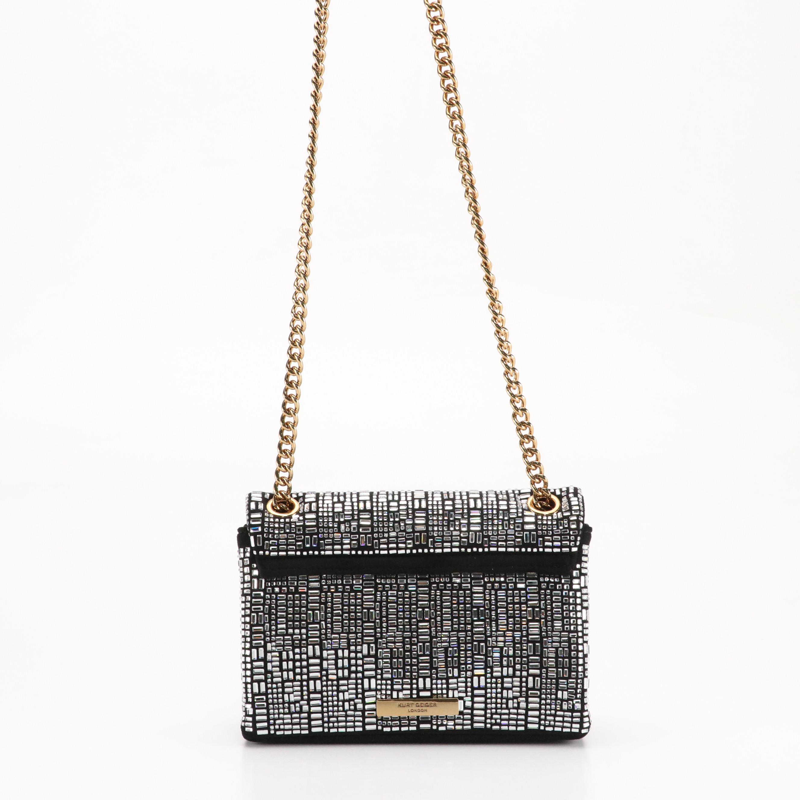 Kurt Keiger Crystal Glass Chain-Link Mini Kensington Crossbody Bag