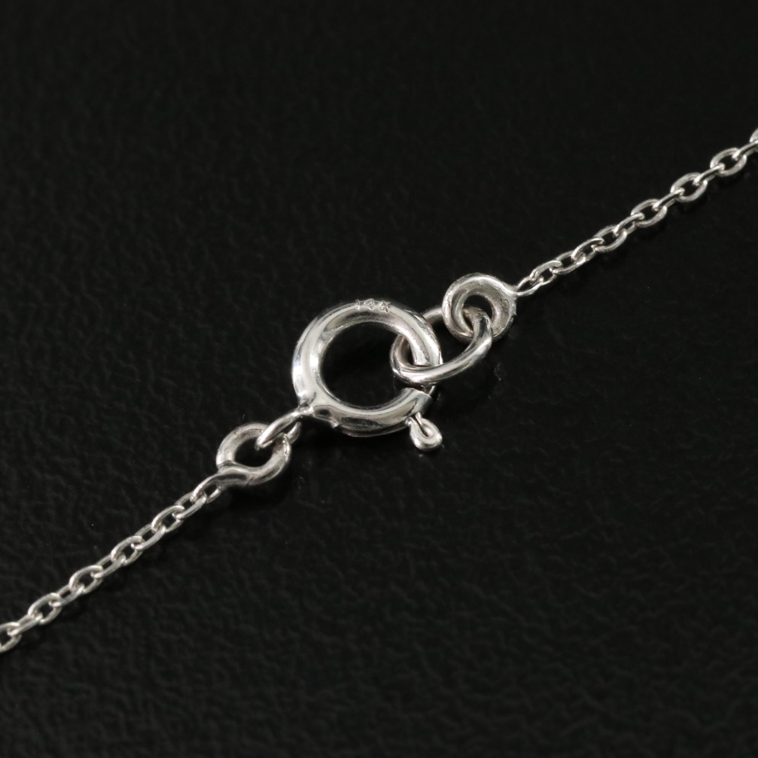 14K 1.87 CT Sapphire and White Sapphire Pendant Necklace with IGI Report