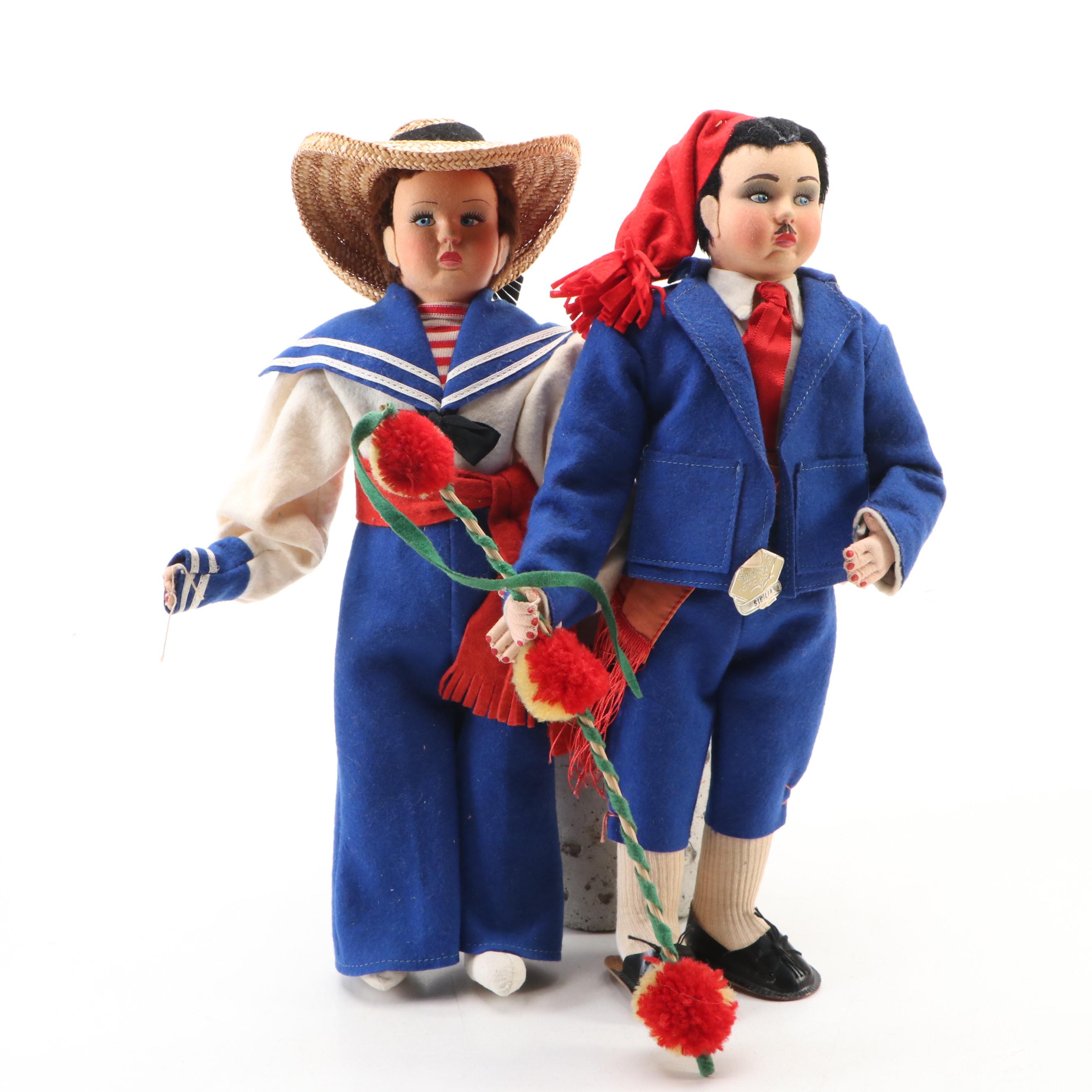 Magis Roma Italian Felt Dolls in Traditional Sicilian and Venetian Clothing