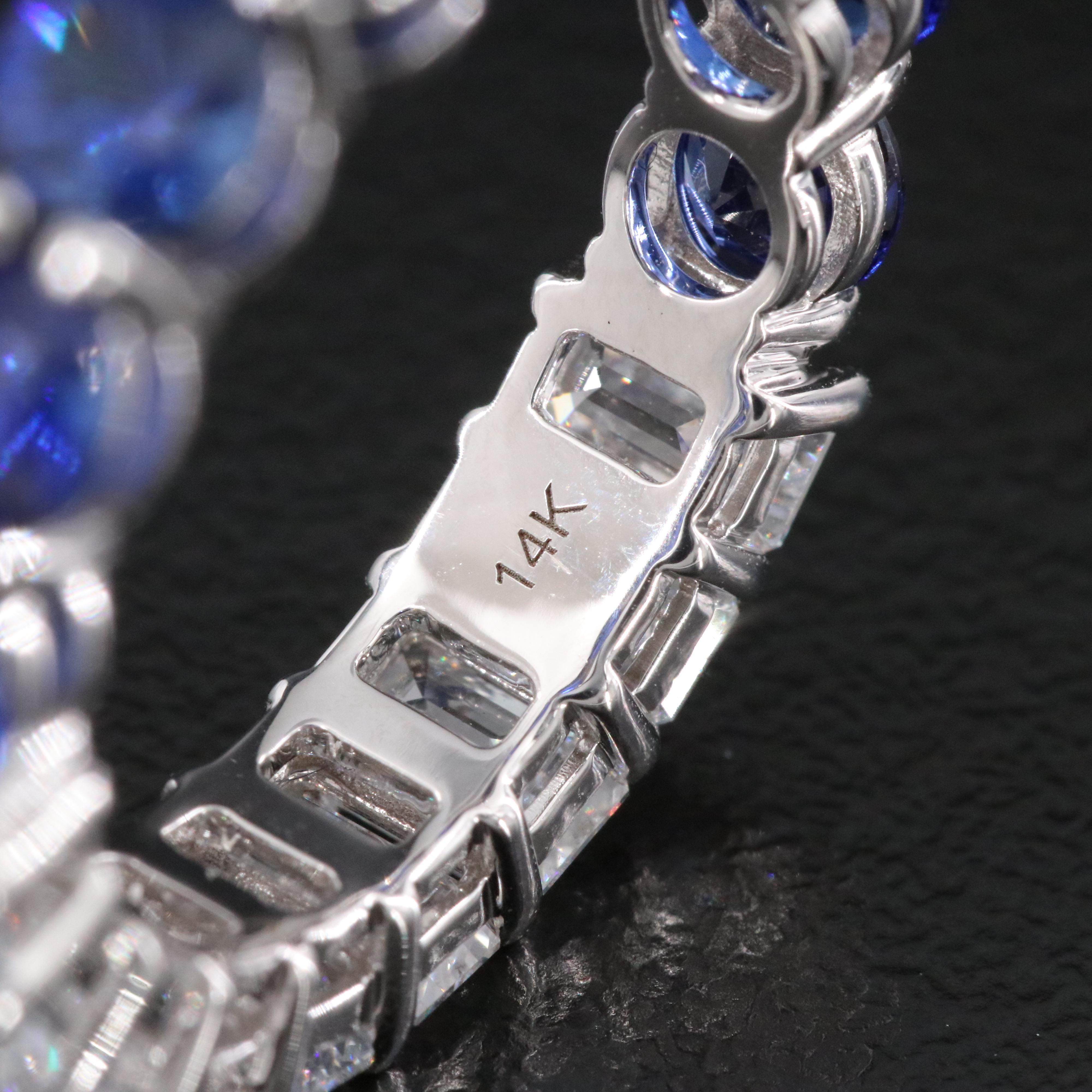 14K 2.65 CTW Lab Grown Diamond and Sapphire Eternity Band