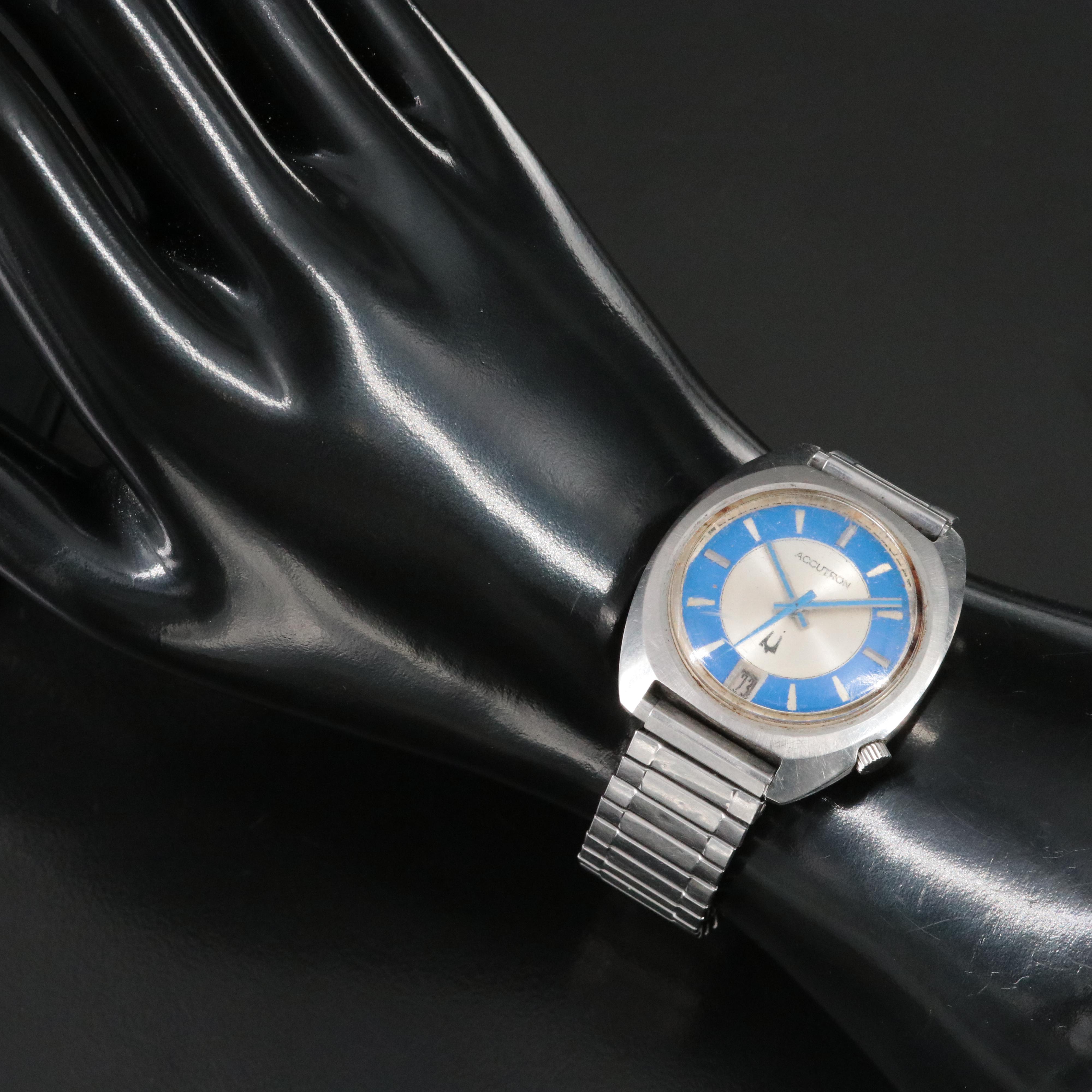 Accutron by Bulova Stainless Steel Date Watch