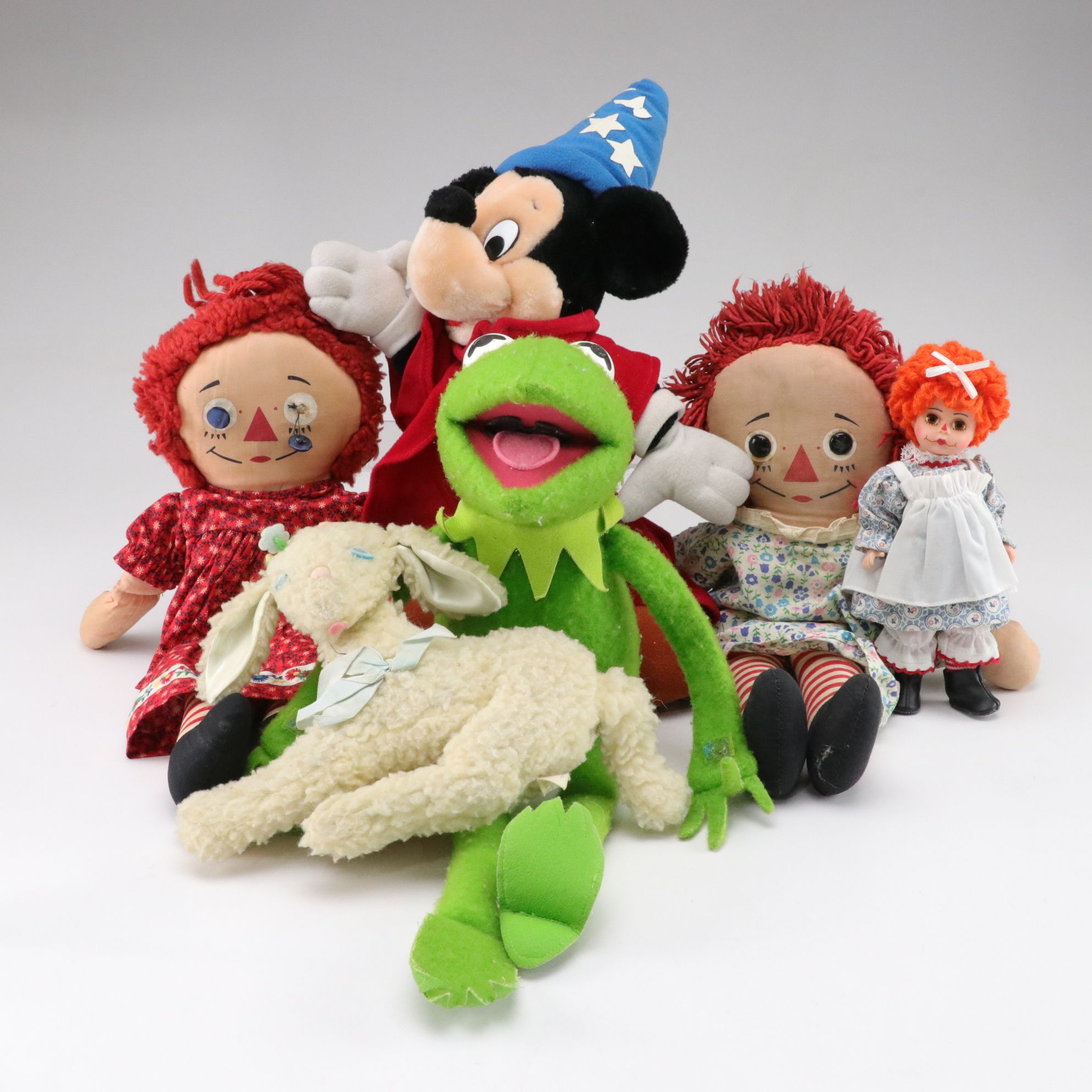 Mickey Mouse, Kermit the Frog, Raggedy Ann and More Stuffed Toys
